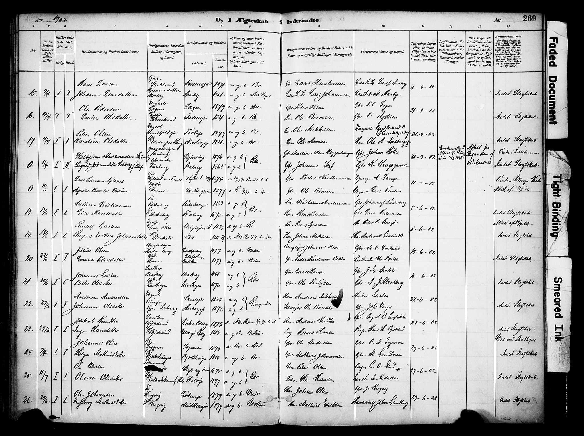 Ringsaker prestekontor, AV/SAH-PREST-014/K/Ka/L0017: Parish register (official) no. 17, 1891-1902, p. 269