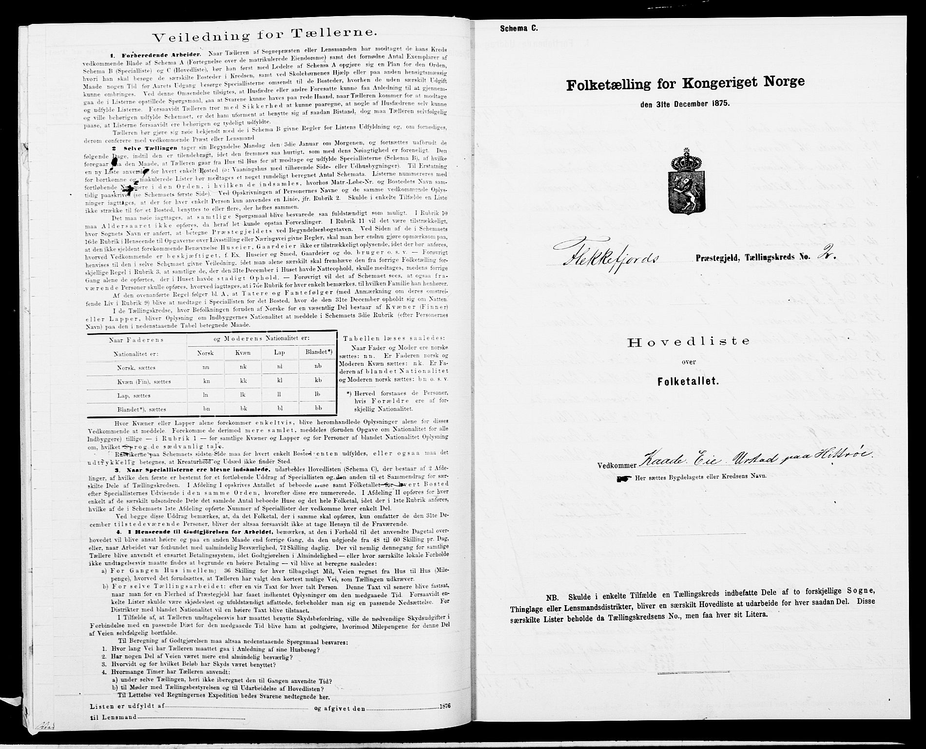 SAK, 1875 census for 1042L Flekkefjord/Nes og Hidra, 1875, p. 46