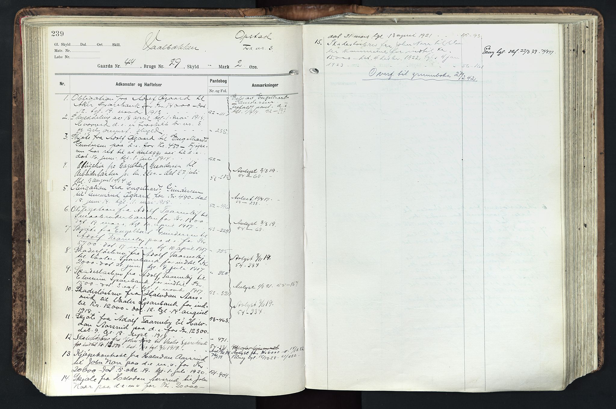 Solør tingrett, AV/SAH-TING-008/H/Ha/Hak/L0003: Mortgage register no. III, 1900-1935, p. 239