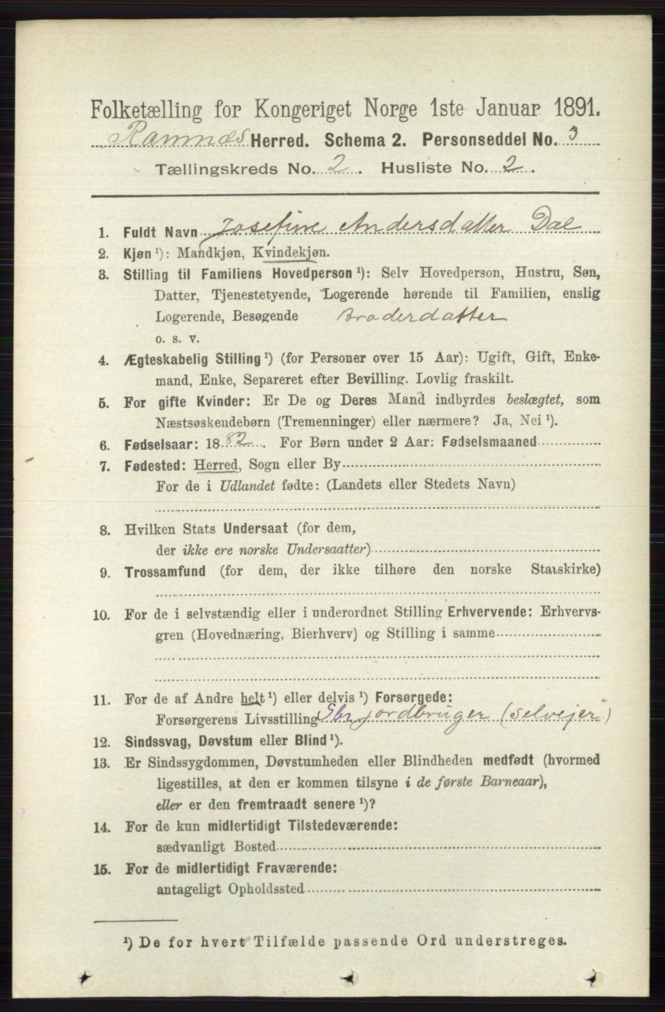 RA, 1891 census for 0718 Ramnes, 1891, p. 577