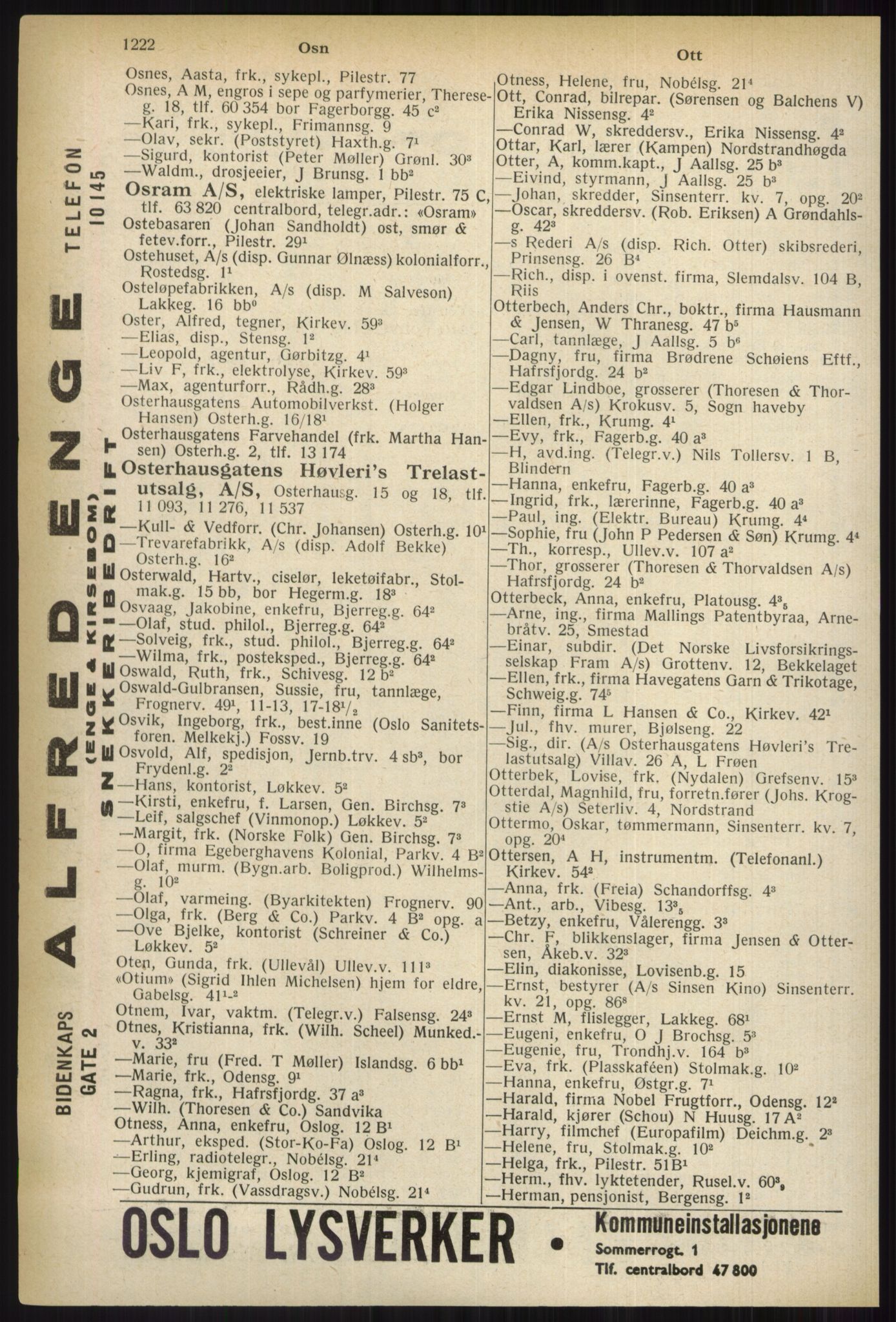 Kristiania/Oslo adressebok, PUBL/-, 1937, p. 1222