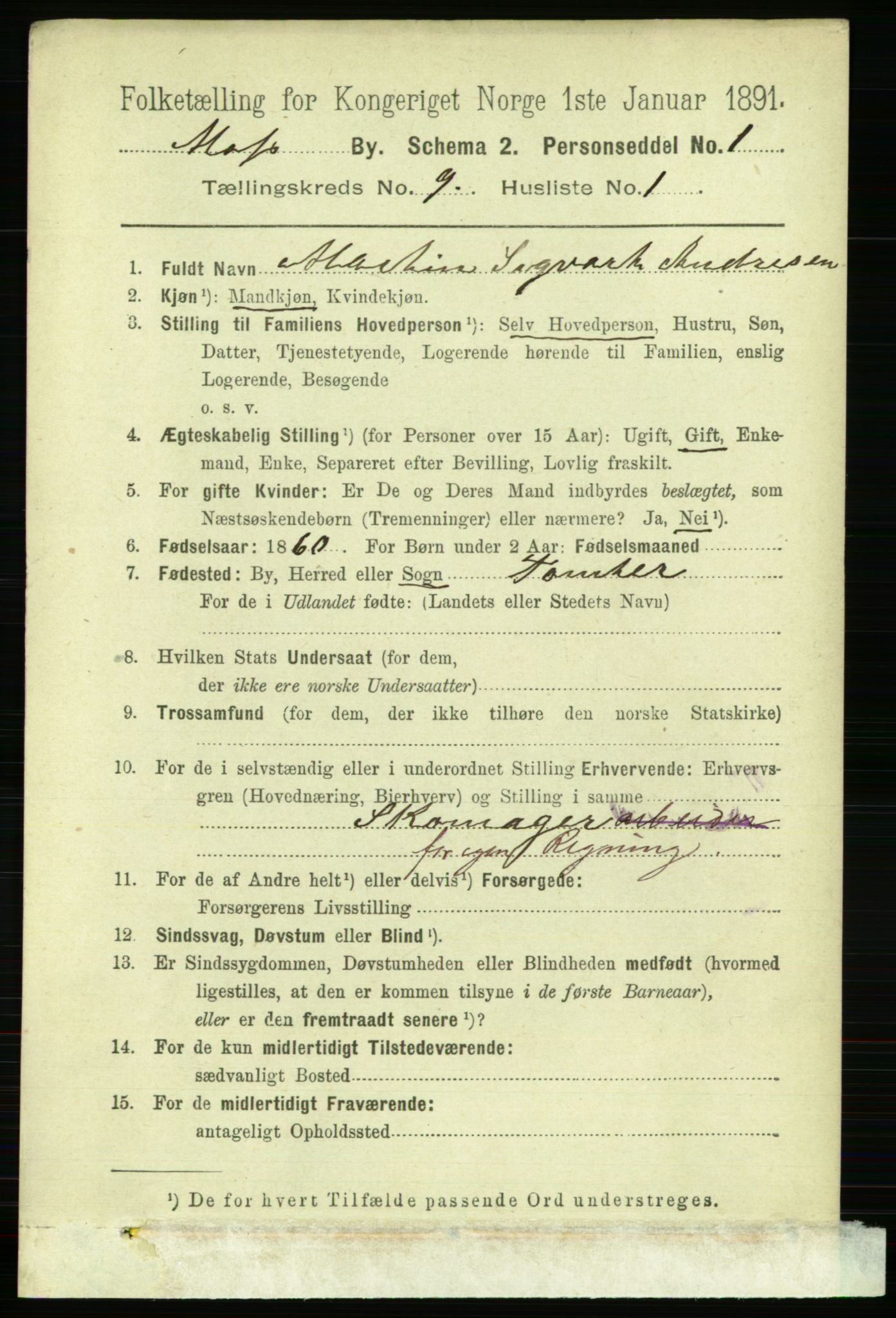 RA, 1891 census for 0104 Moss, 1891, p. 5112