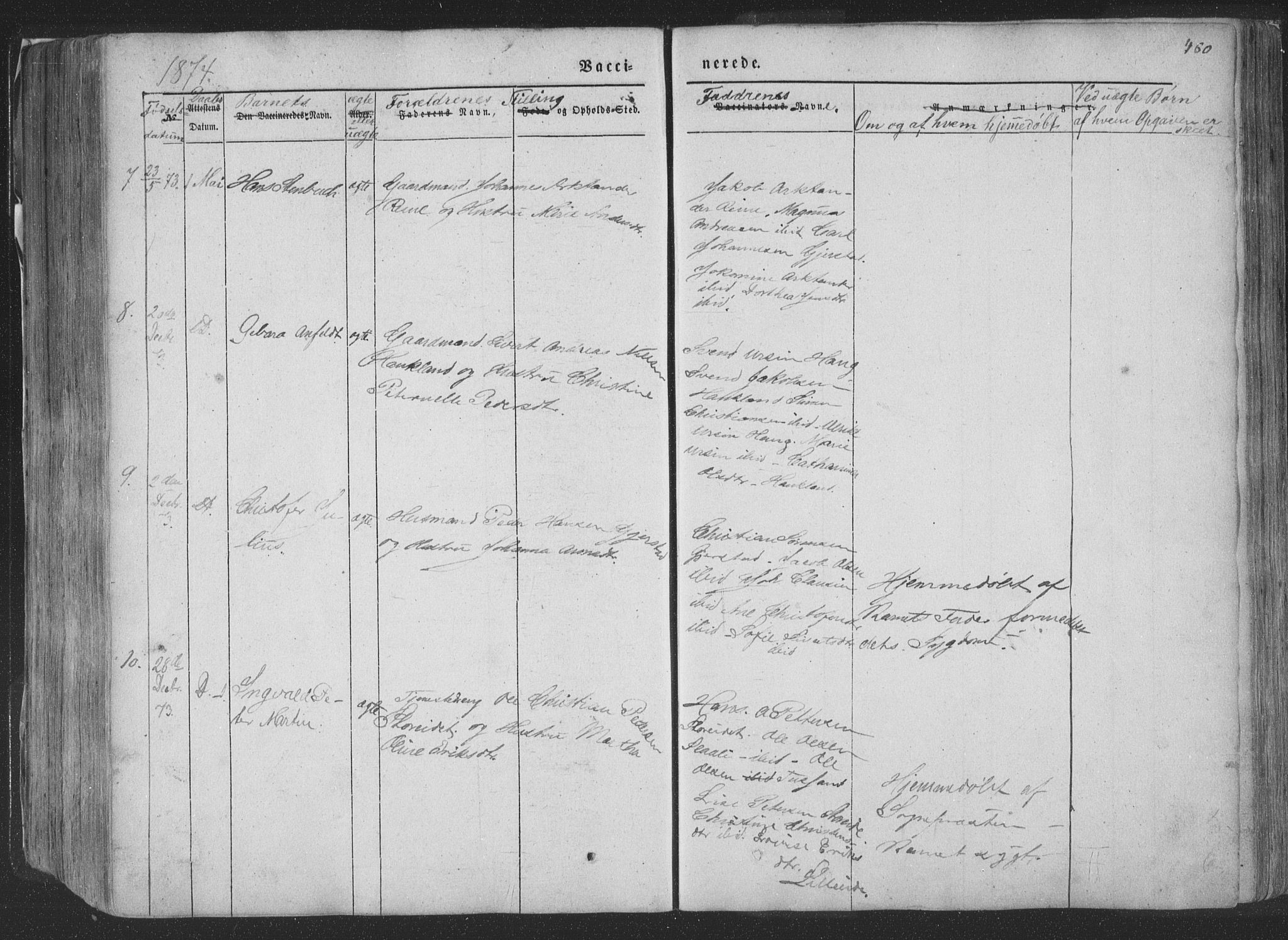 Ministerialprotokoller, klokkerbøker og fødselsregistre - Nordland, AV/SAT-A-1459/881/L1165: Parish register (copy) no. 881C02, 1854-1876, p. 460