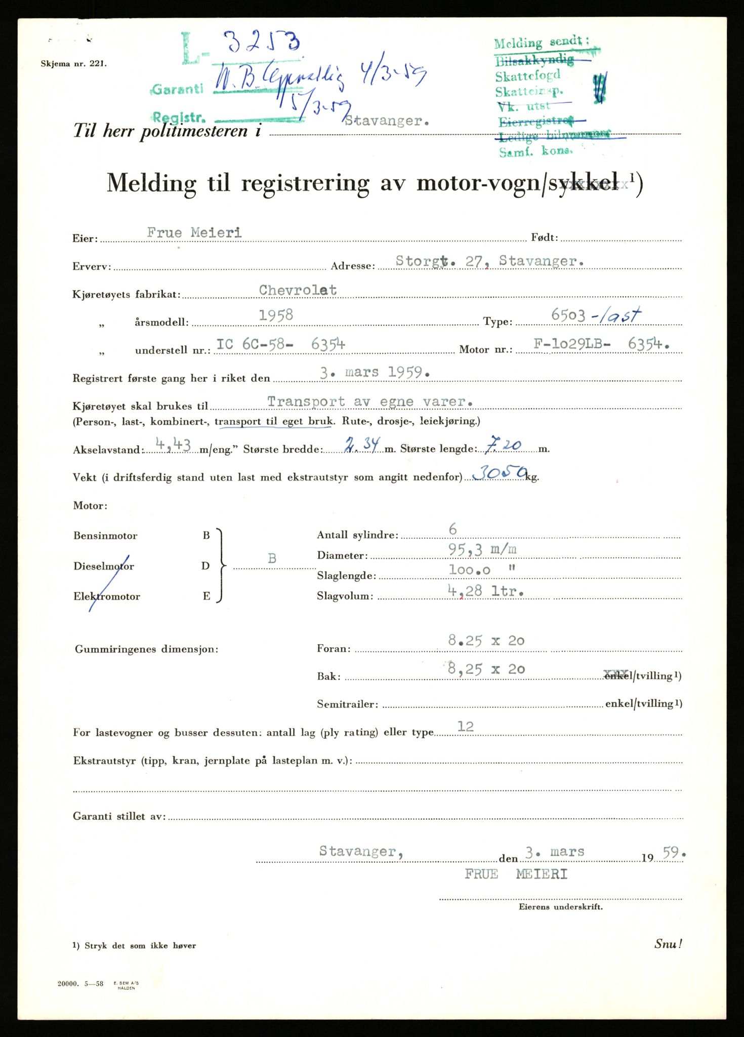 Stavanger trafikkstasjon, AV/SAST-A-101942/0/F/L0009: L-3000 - L-3349, 1930-1971, p. 1473