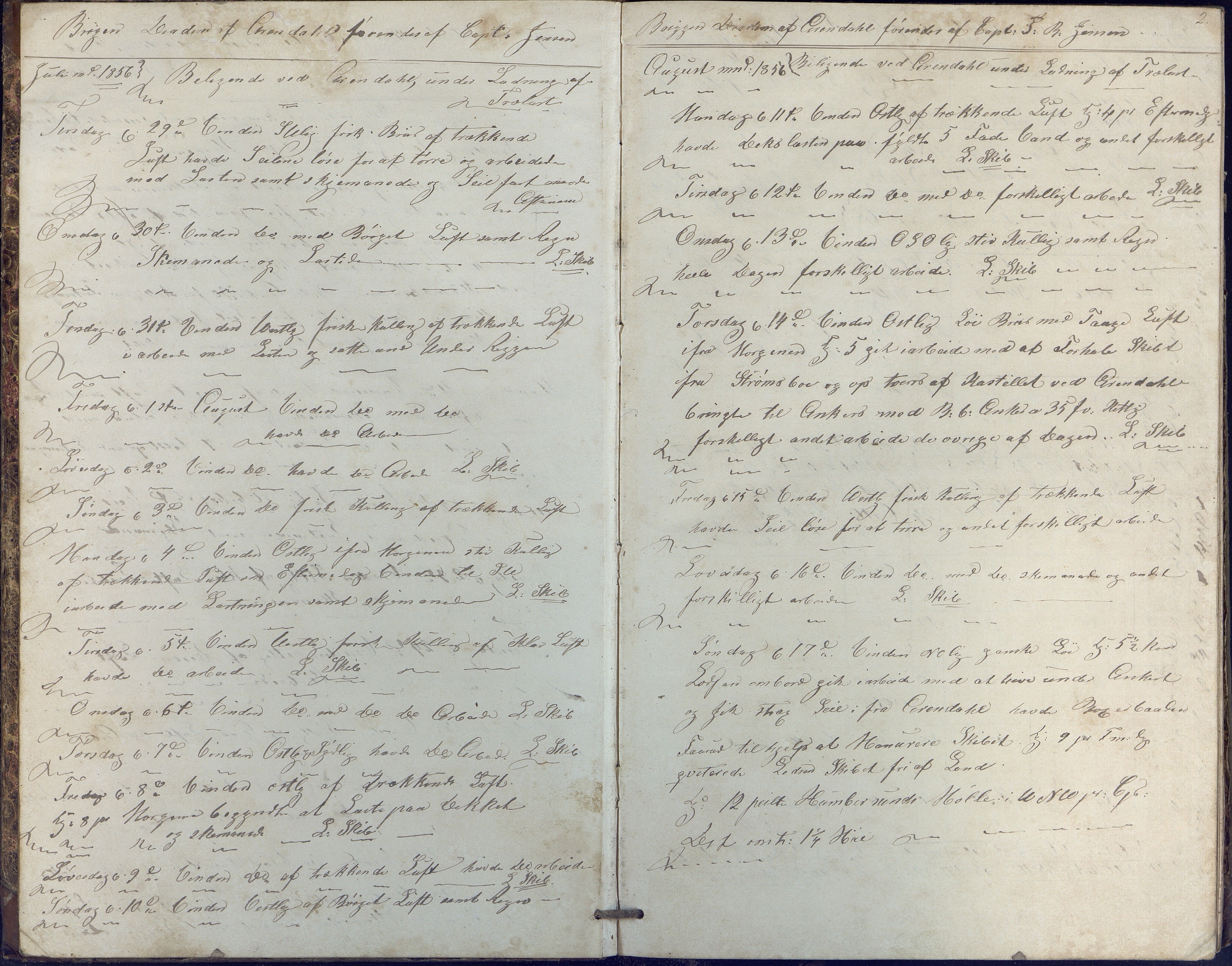 Fartøysarkivet, AAKS/PA-1934/F/L0099: Diadem (brigg), 1856-1860, p. 2