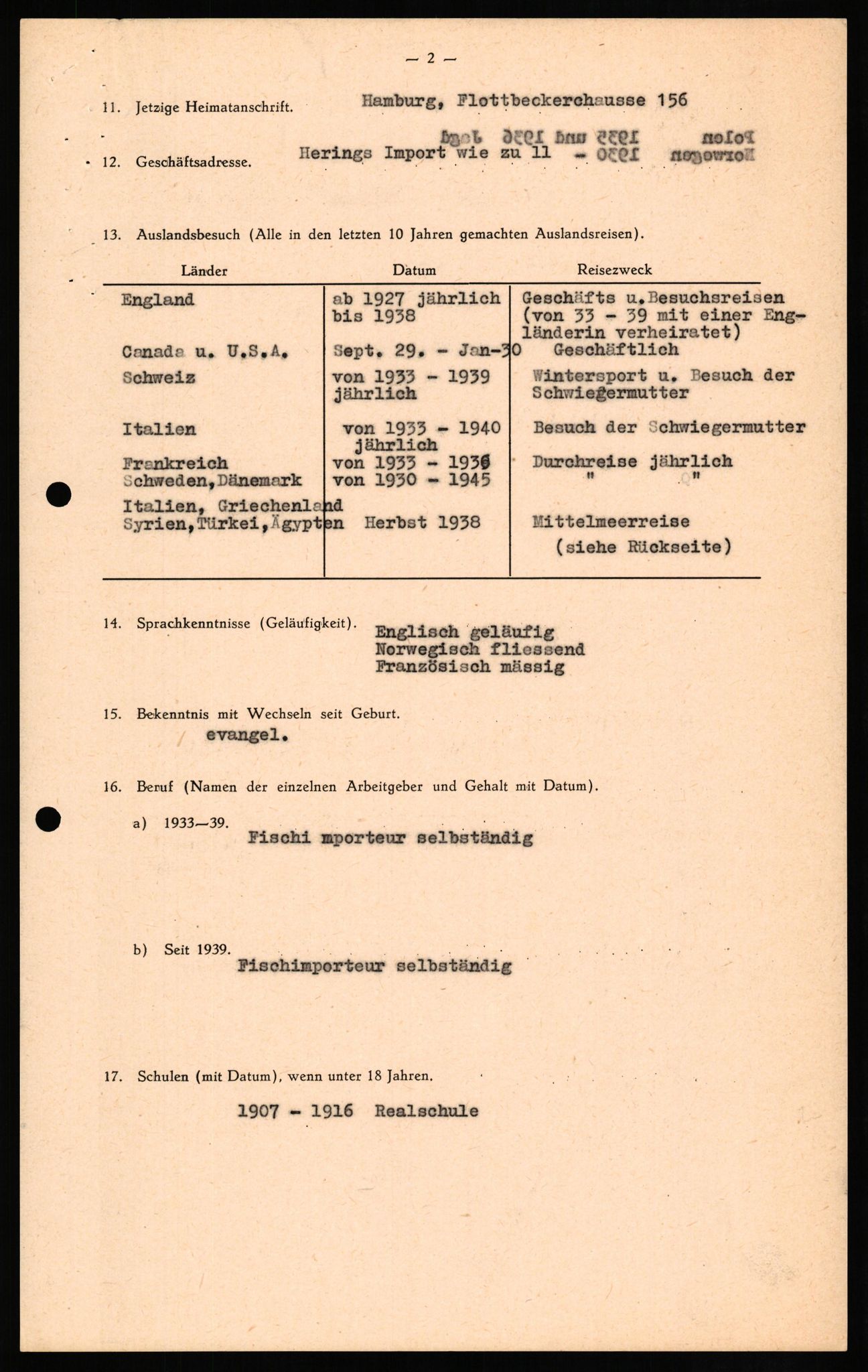 Forsvaret, Forsvarets overkommando II, AV/RA-RAFA-3915/D/Db/L0013: CI Questionaires. Tyske okkupasjonsstyrker i Norge. Tyskere., 1945-1946, p. 215