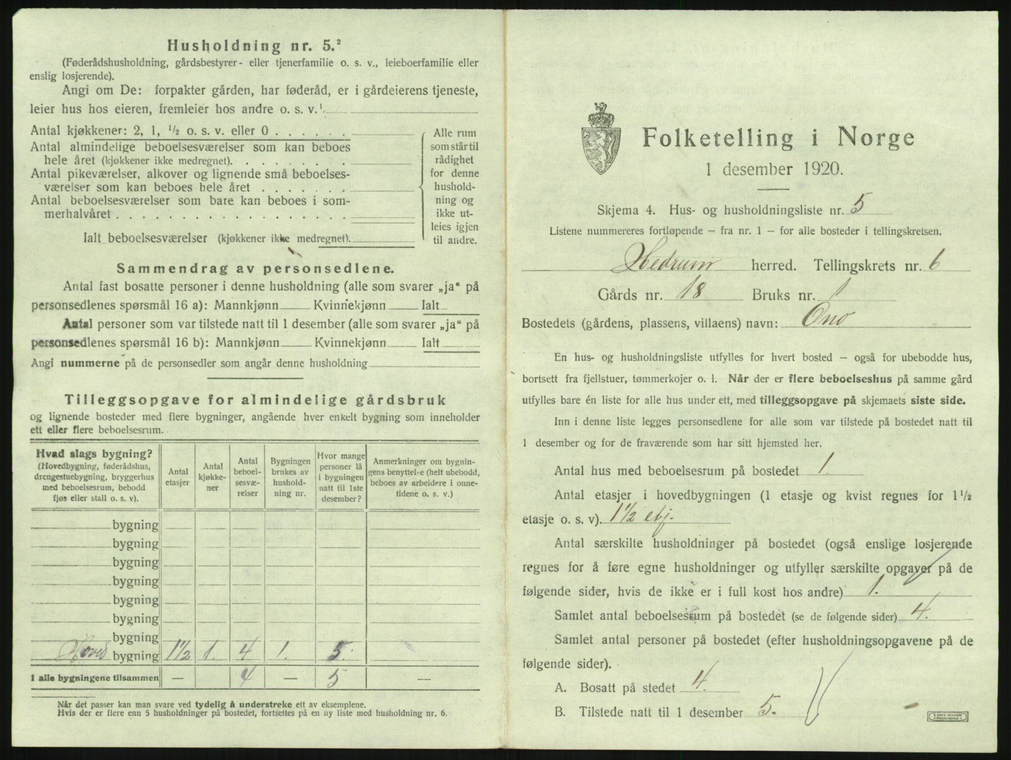 SAKO, 1920 census for Hedrum, 1920, p. 605