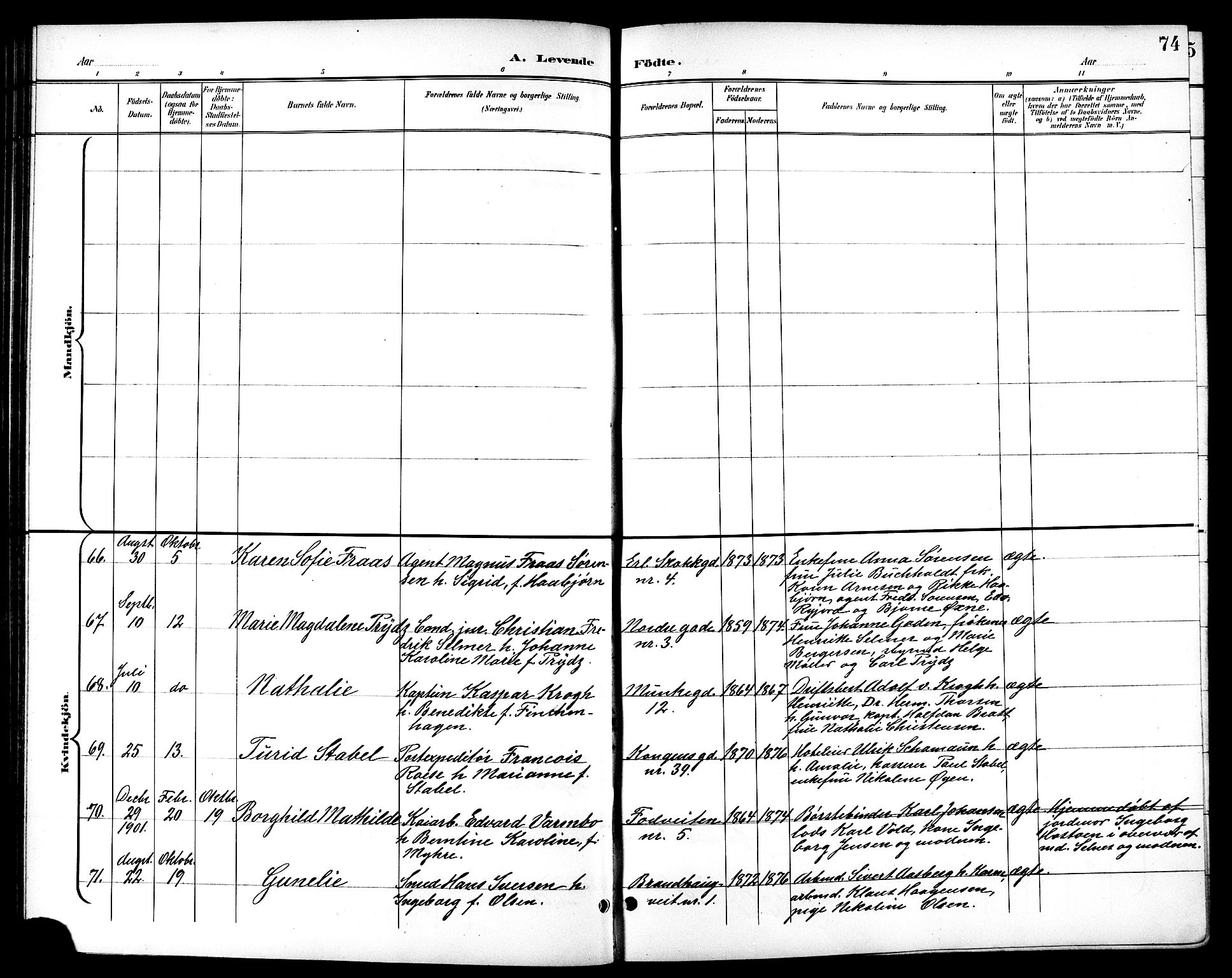 Ministerialprotokoller, klokkerbøker og fødselsregistre - Sør-Trøndelag, AV/SAT-A-1456/601/L0094: Parish register (copy) no. 601C12, 1898-1911, p. 74
