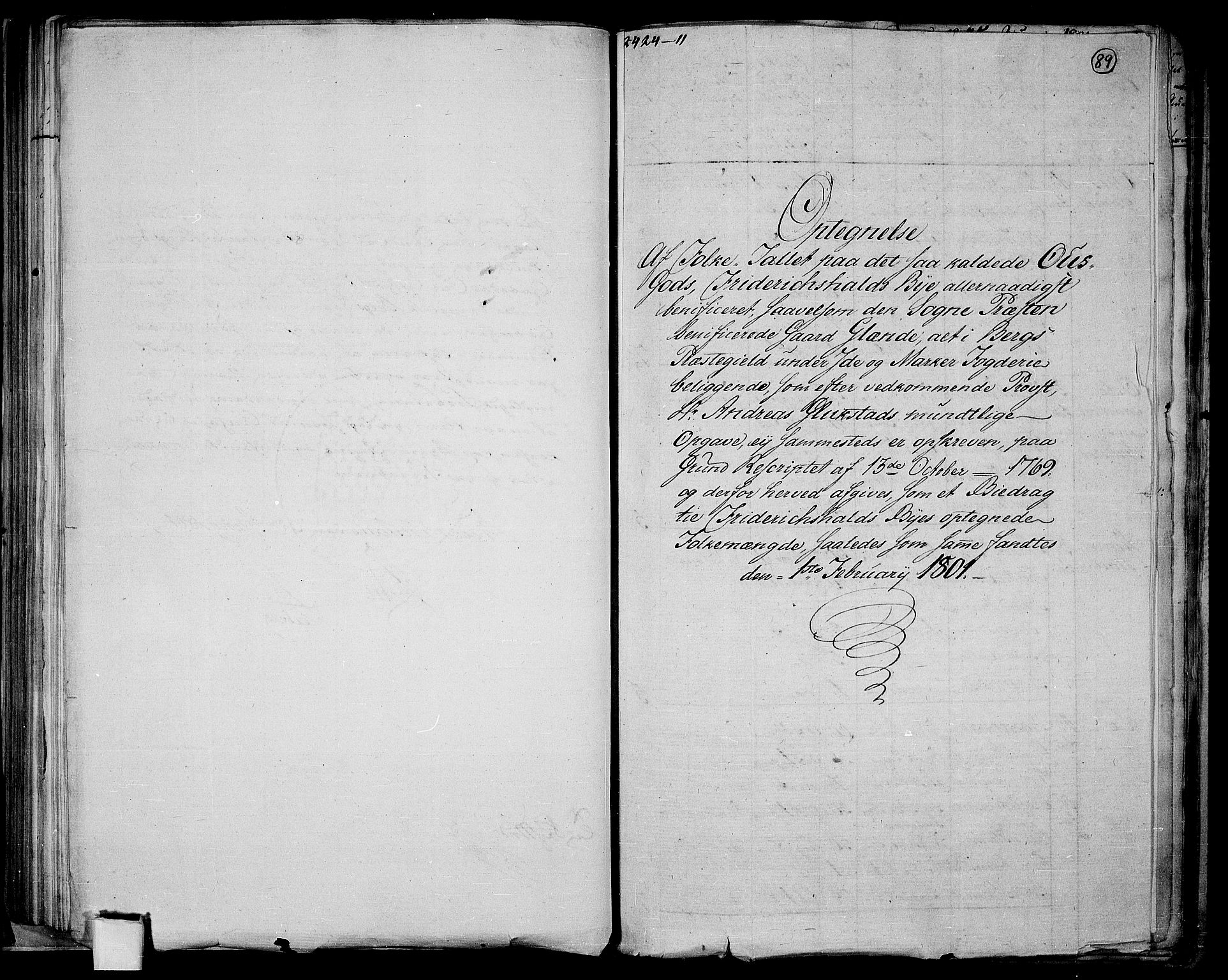 RA, 1801 census for 0101P Fredrikshald, 1801, p. 88b-89a