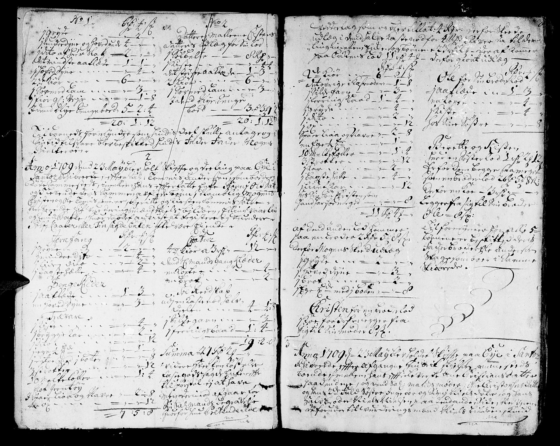 Nordhordland sorenskrivar, AV/SAB-A-2901/1/H/Ha/L0002: Skifteprotokollar Nordhordland , 1709-1716, p. 1b-2a