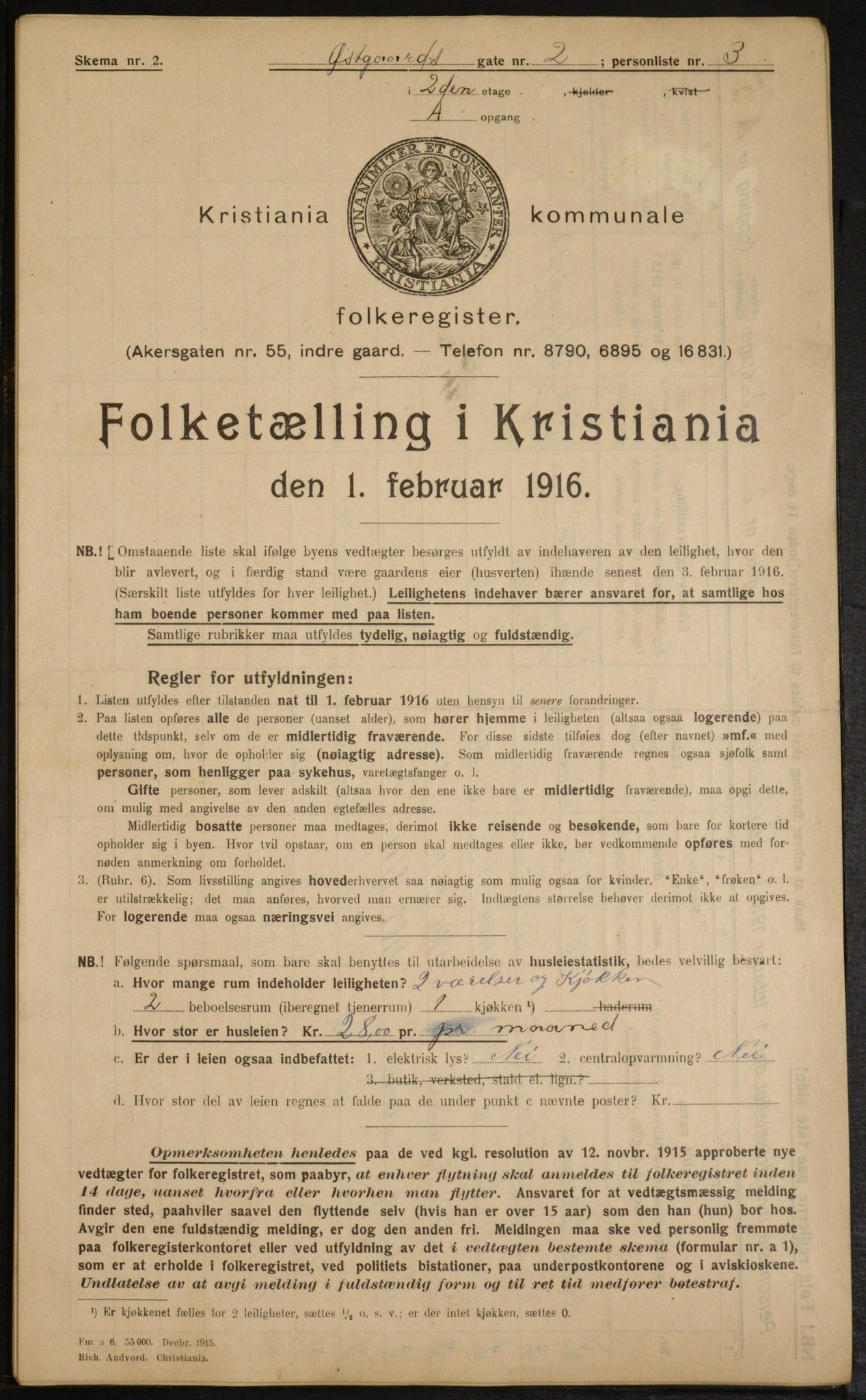 OBA, Municipal Census 1916 for Kristiania, 1916, p. 132779