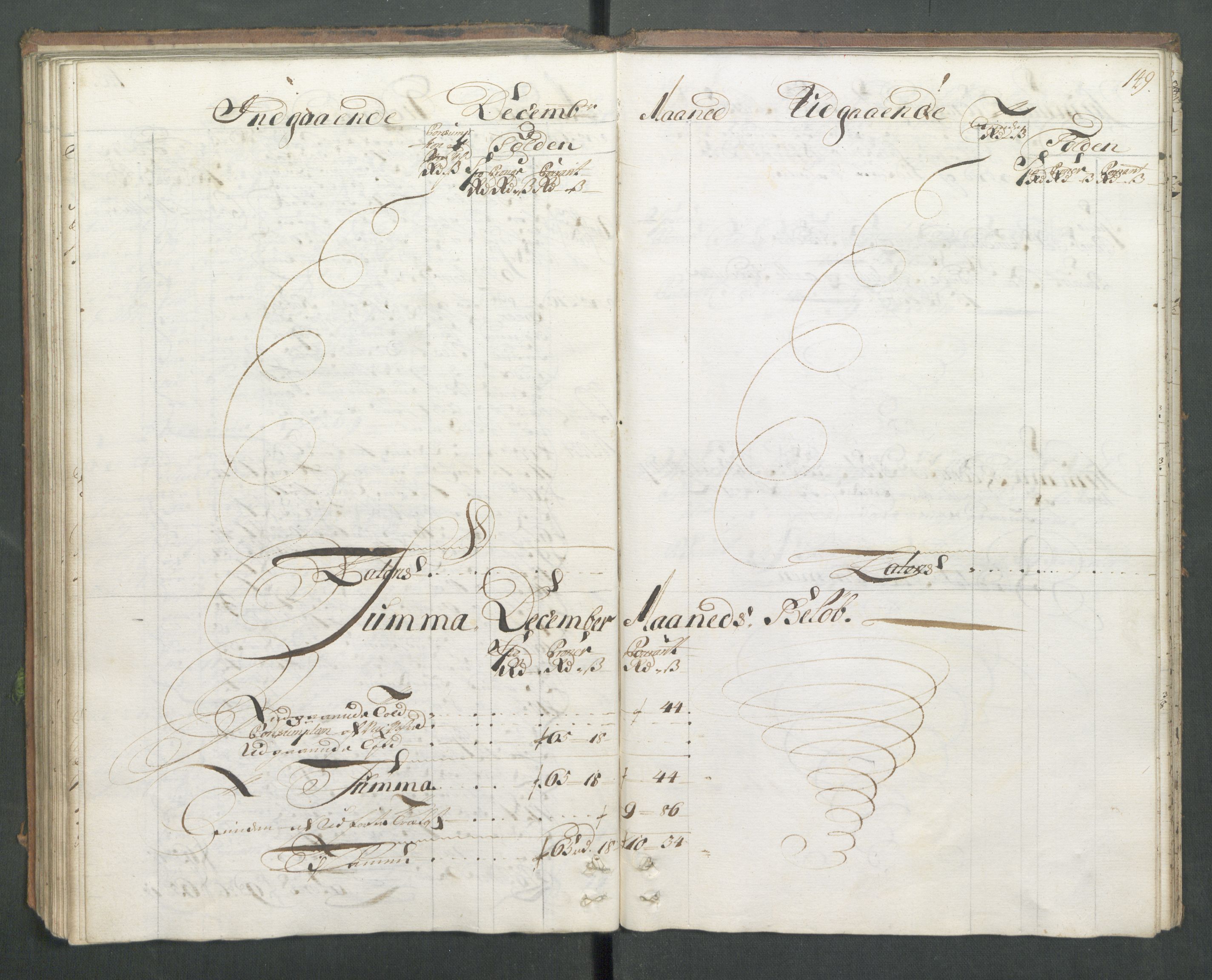 Generaltollkammeret, tollregnskaper, AV/RA-EA-5490/R14/L0012/0001: Tollregnskaper Øster-Risør / Hovedtollbok, 1731, p. 148b-149a