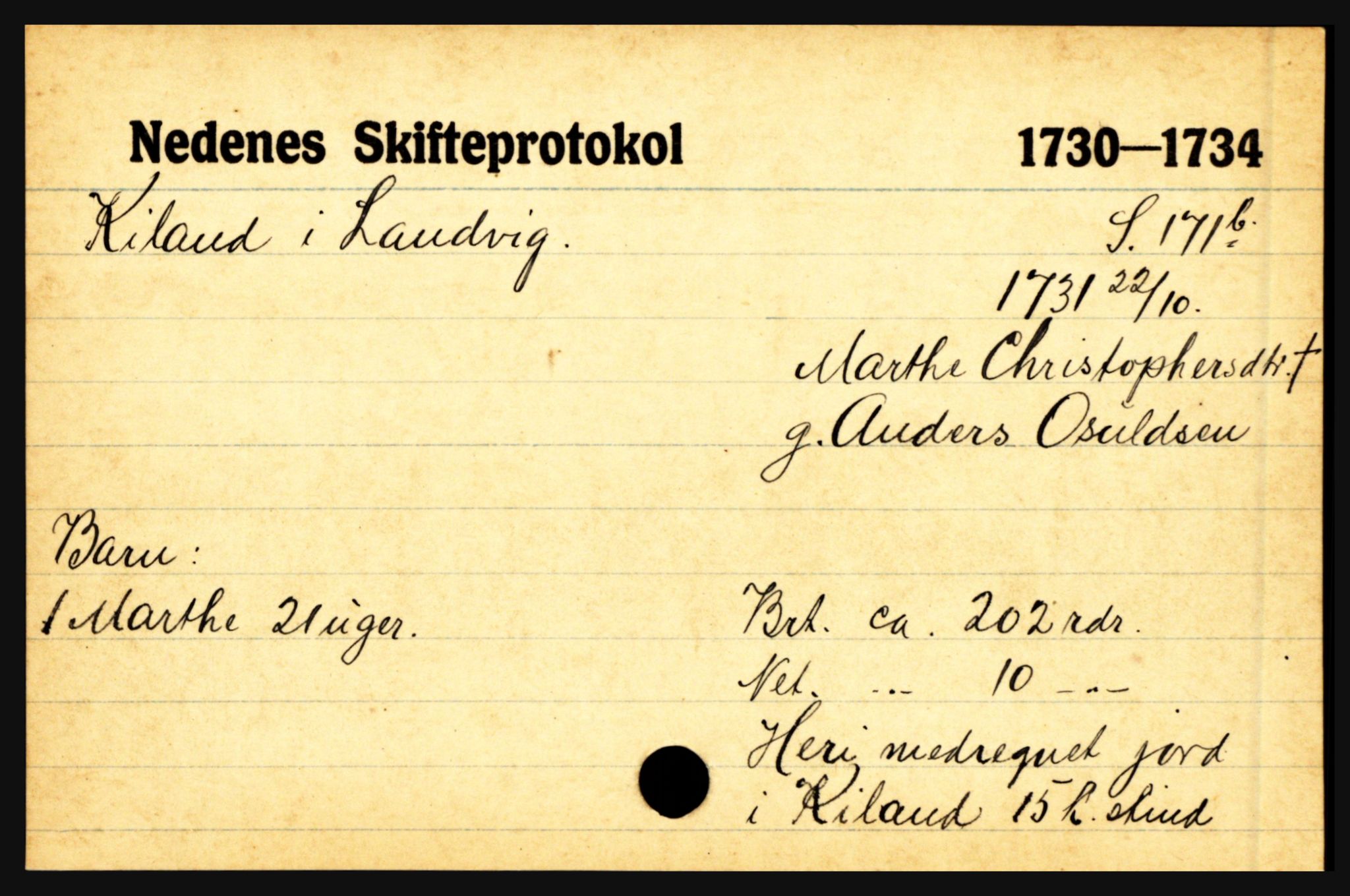 Nedenes sorenskriveri før 1824, AV/SAK-1221-0007/H, p. 14571