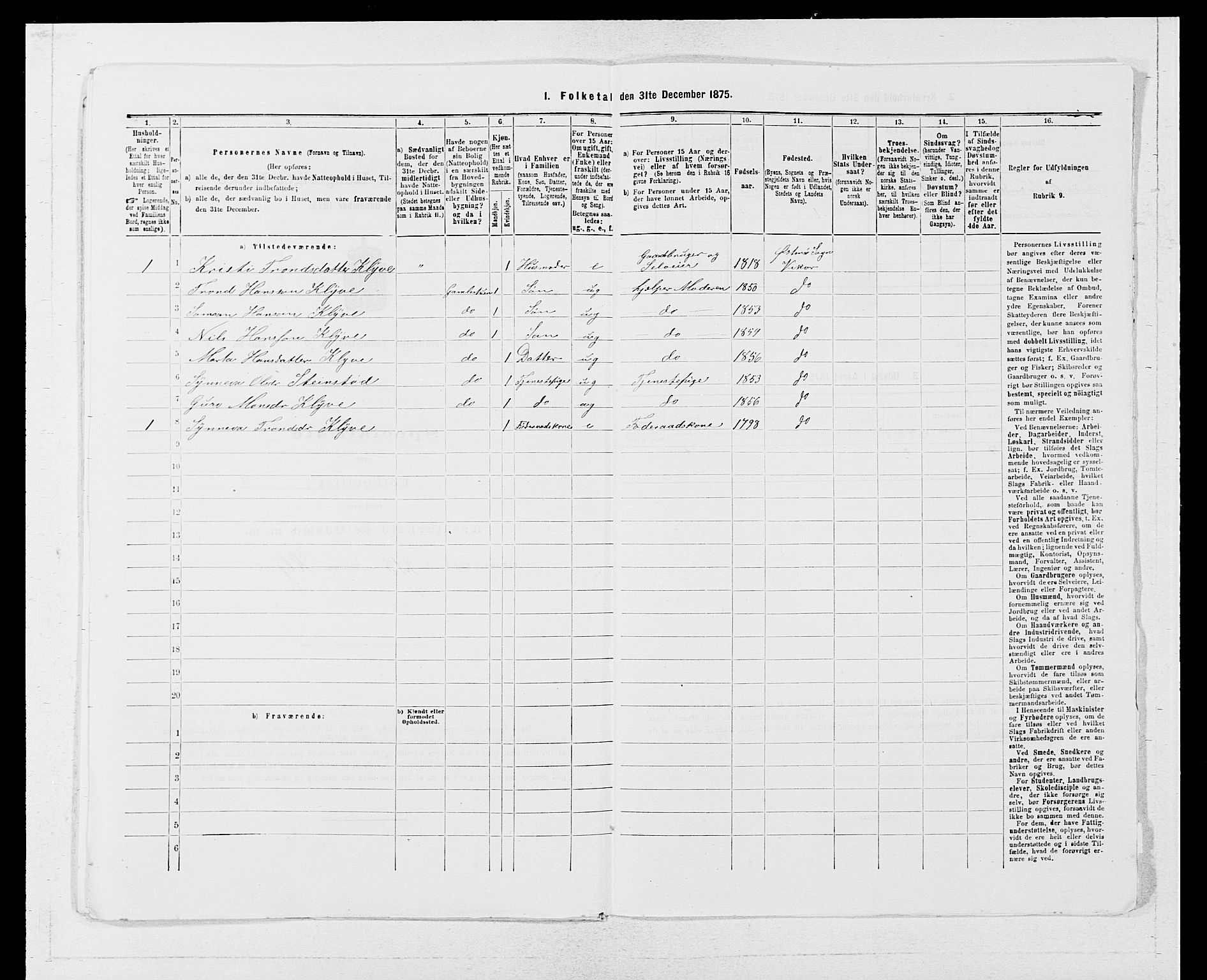 SAB, 1875 census for 1238P Vikør, 1875, p. 769