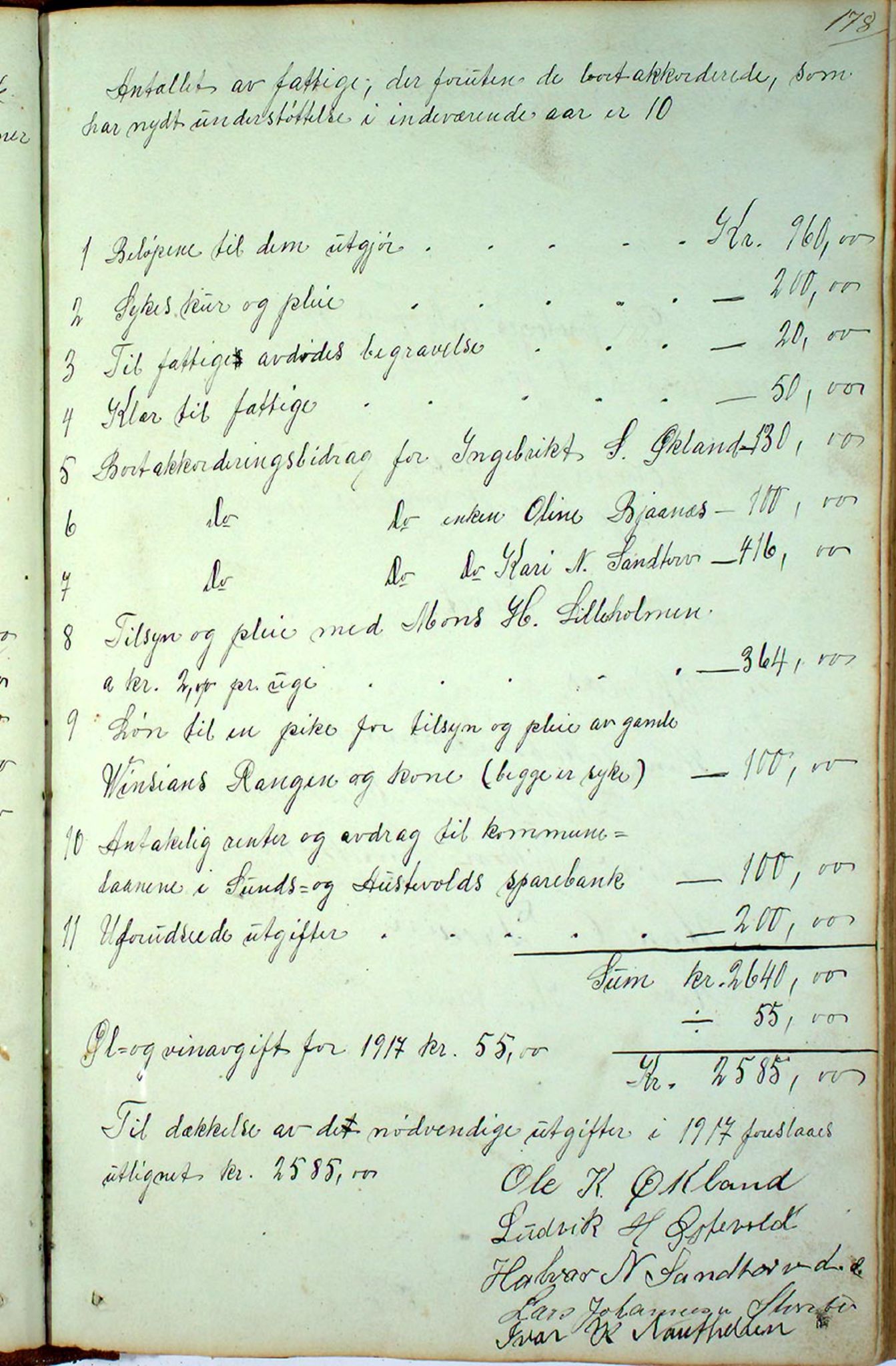 Austevoll kommune. Fattigstyret, IKAH/1244-311/A/Aa/L0001a: Møtebok for Austevoll sokn fattigkommisjon , 1846-1922, p. 178aa