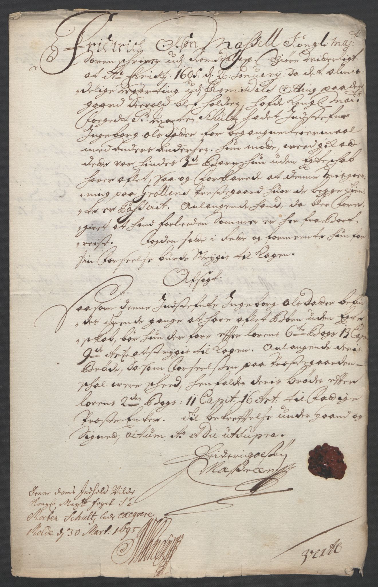 Rentekammeret inntil 1814, Reviderte regnskaper, Fogderegnskap, RA/EA-4092/R55/L3652: Fogderegnskap Romsdal, 1695-1696, p. 148
