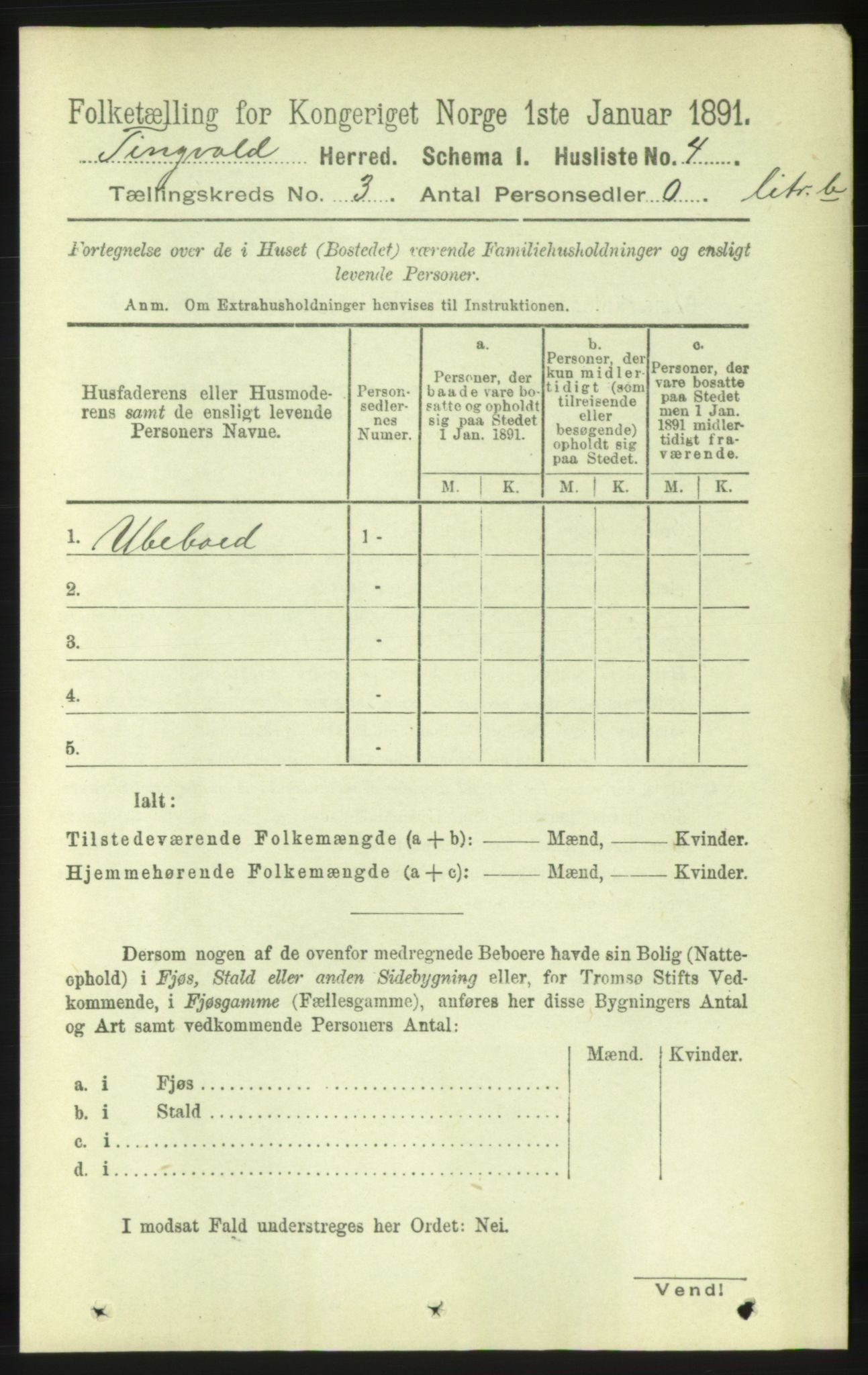 RA, 1891 census for 1560 Tingvoll, 1891, p. 909