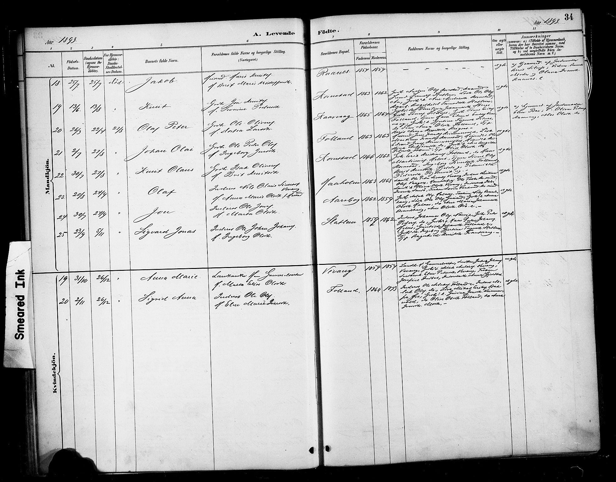 Ministerialprotokoller, klokkerbøker og fødselsregistre - Møre og Romsdal, AV/SAT-A-1454/570/L0832: Parish register (official) no. 570A06, 1885-1900, p. 34