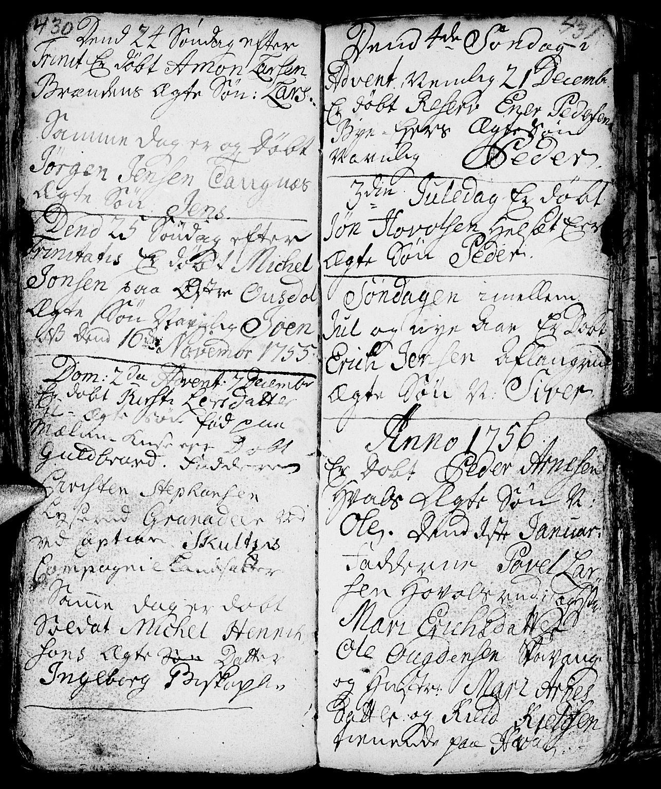 Nes prestekontor, Hedmark, AV/SAH-PREST-020/L/La/L0001: Parish register (copy) no. 1, 1663-1784, p. 430-431