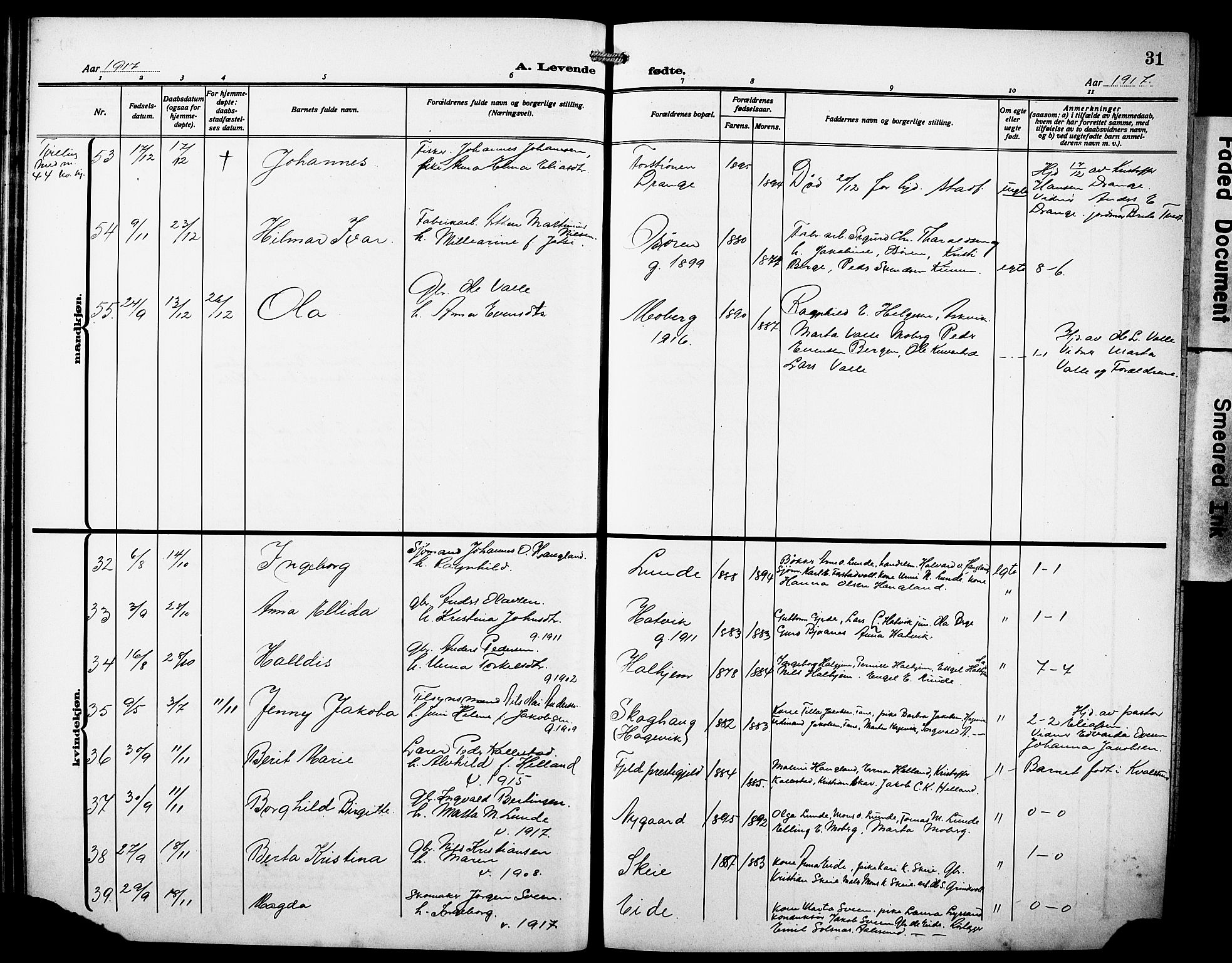 Os sokneprestembete, AV/SAB-A-99929: Parish register (copy) no. A 4, 1914-1923, p. 31