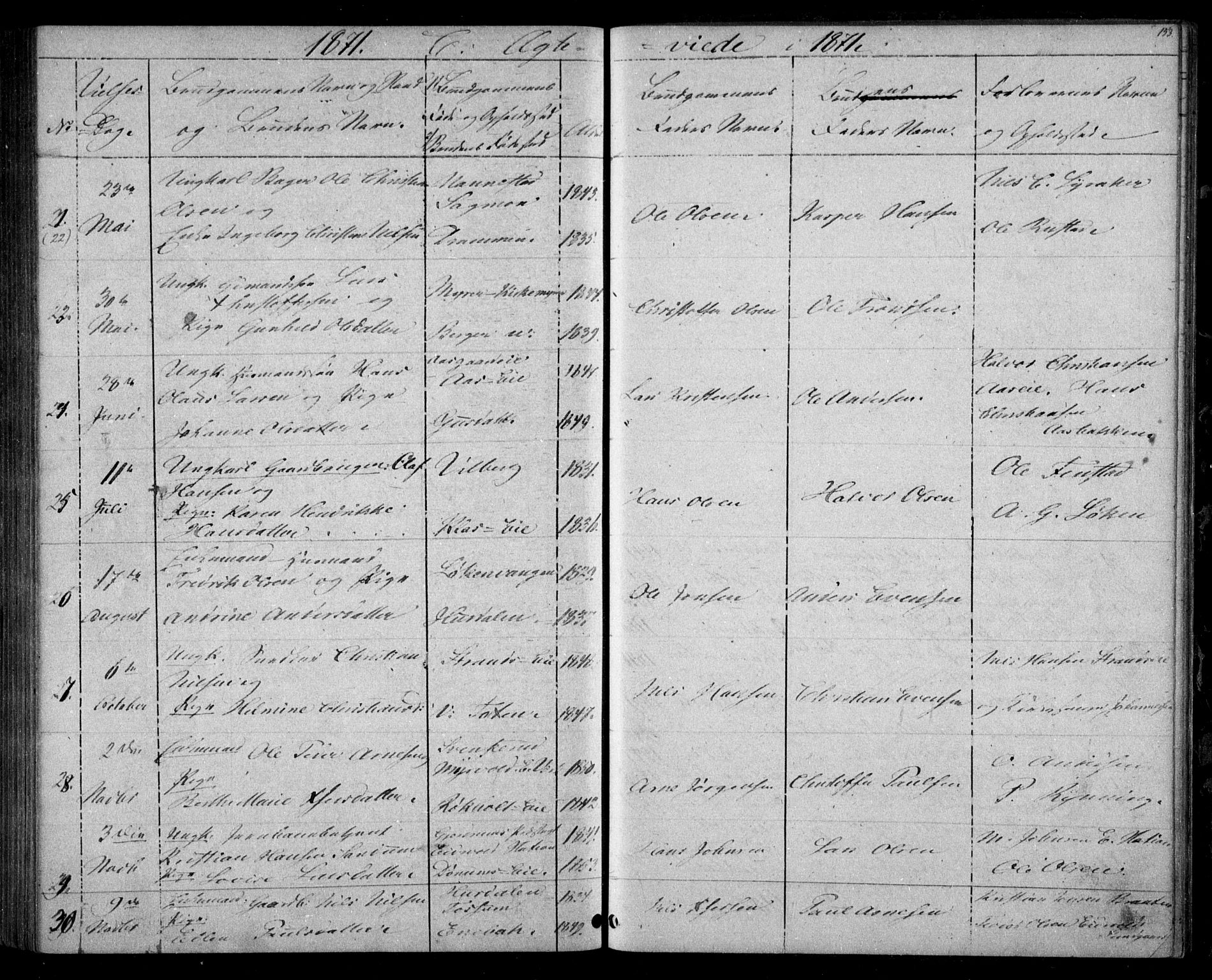 Eidsvoll prestekontor Kirkebøker, AV/SAO-A-10888/G/Ga/L0002: Parish register (copy) no. I 2, 1866-1871, p. 153