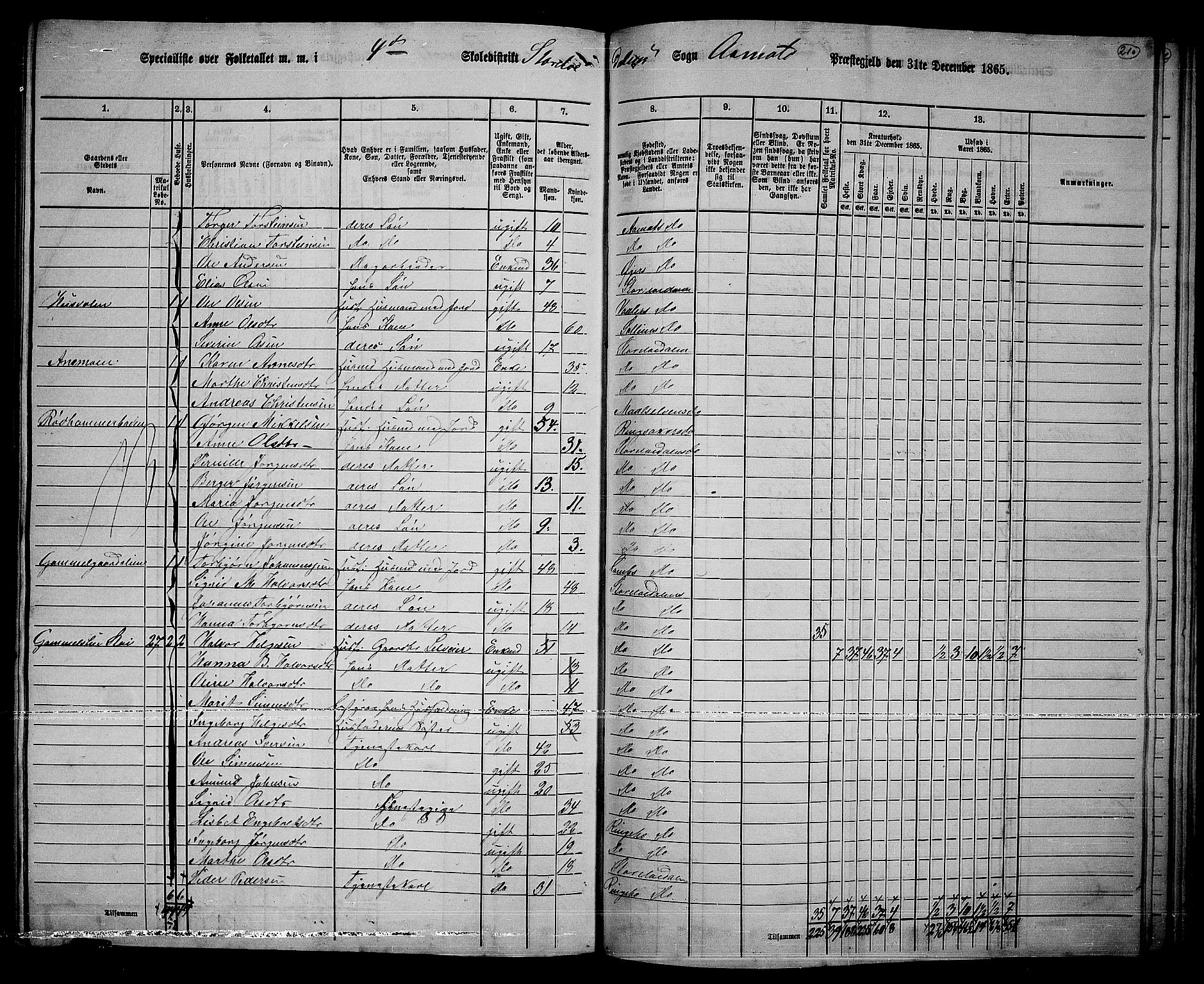 RA, 1865 census for Åmot, 1865, p. 180