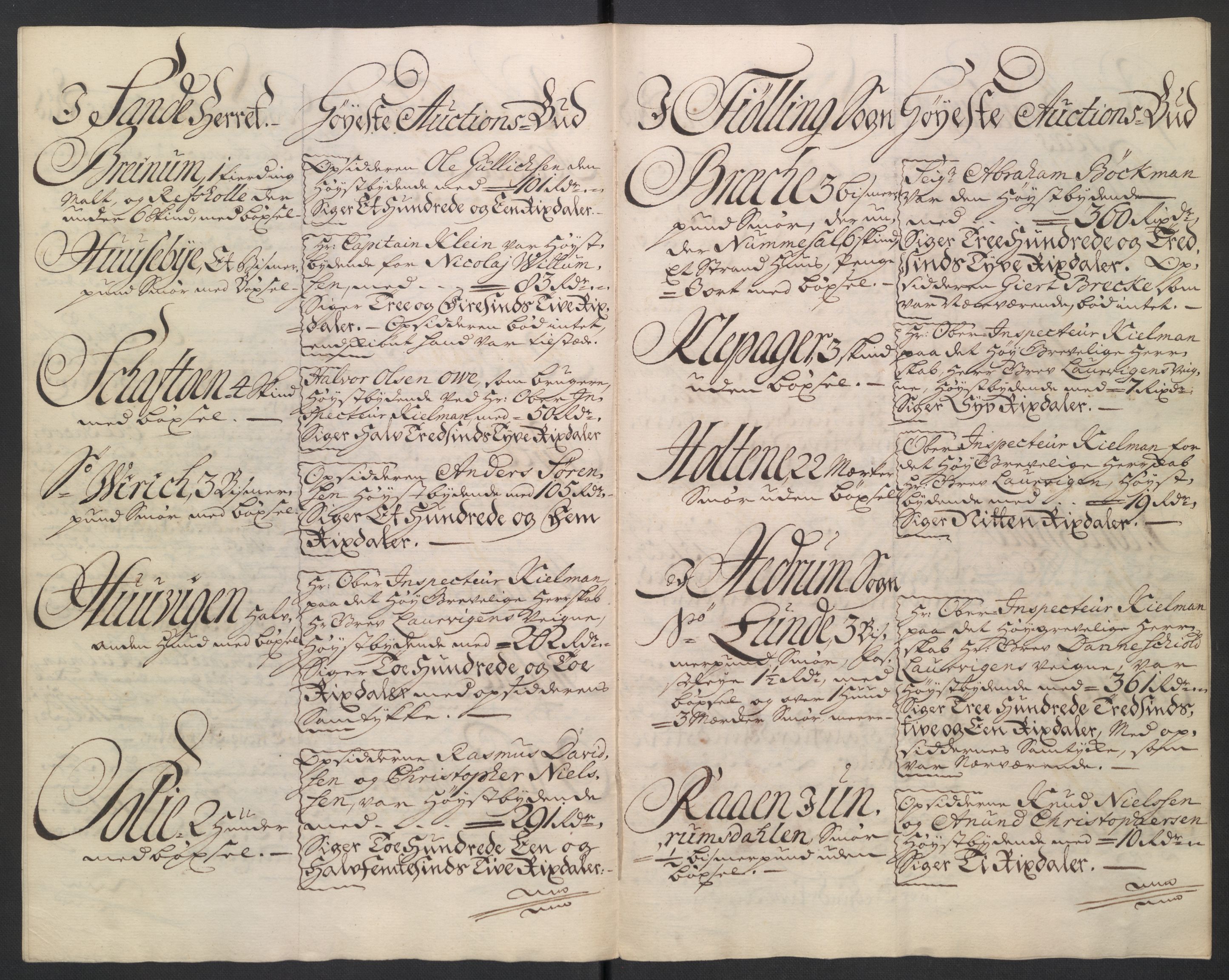 Oslo stiftsdireksjon, AV/SAO-A-11085/K/Kb/L0003/0001: Oslo Hospital / Auksjoner over Hospitalets eiendommer: Auksjonsforretninger med dokumenter, 1736, p. 123