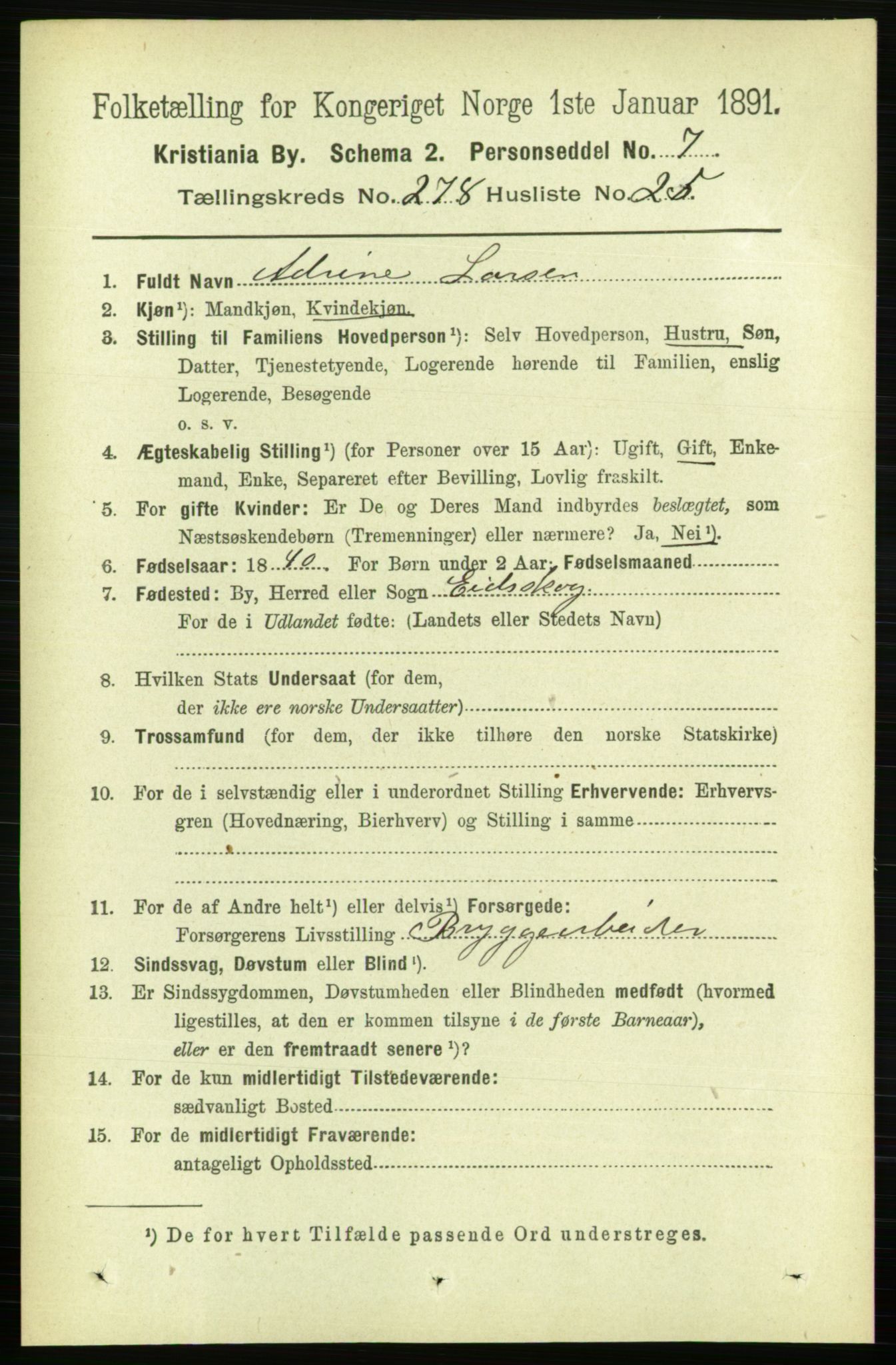 RA, 1891 census for 0301 Kristiania, 1891, p. 169218