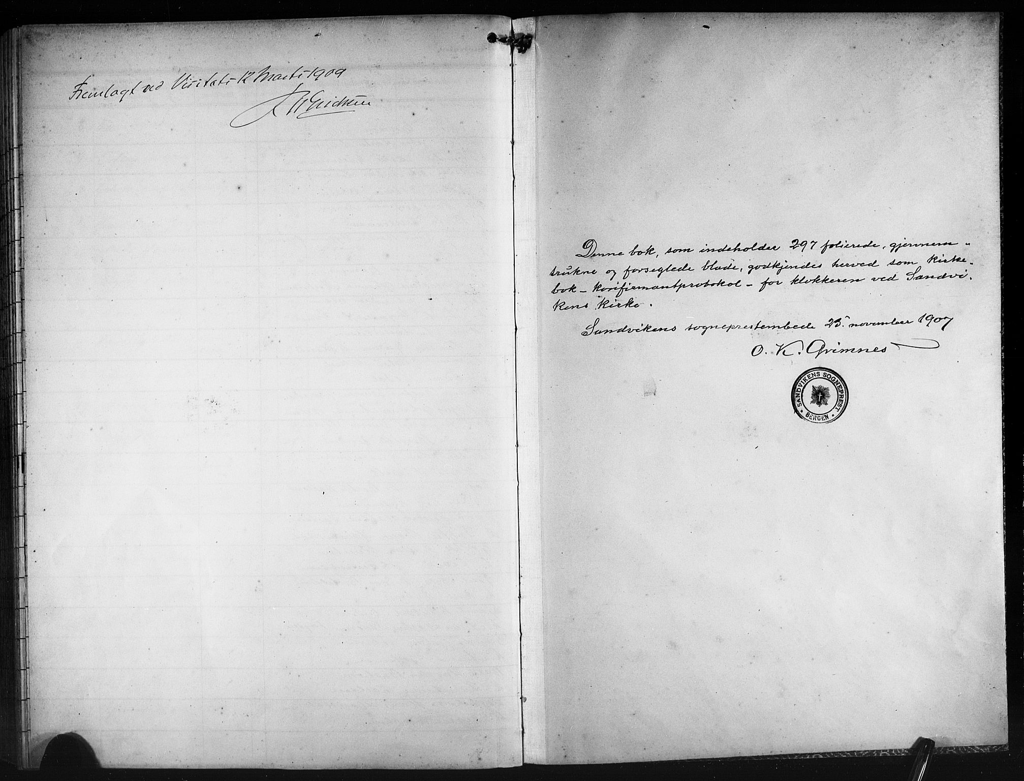 Sandviken Sokneprestembete, SAB/A-77601/H/Hb/L0010: Parish register (copy) no. C 2, 1907-1924