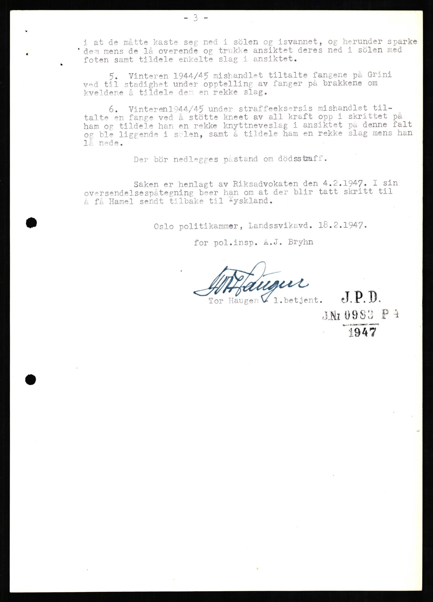 Forsvaret, Forsvarets overkommando II, RA/RAFA-3915/D/Db/L0011: CI Questionaires. Tyske okkupasjonsstyrker i Norge. Tyskere., 1945-1946, p. 374