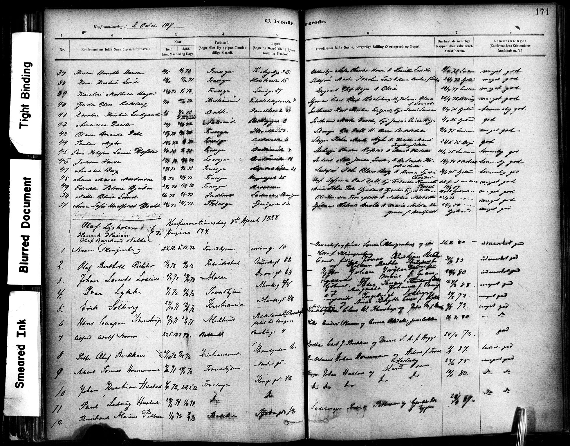 Ministerialprotokoller, klokkerbøker og fødselsregistre - Sør-Trøndelag, SAT/A-1456/602/L0119: Parish register (official) no. 602A17, 1880-1901, p. 171