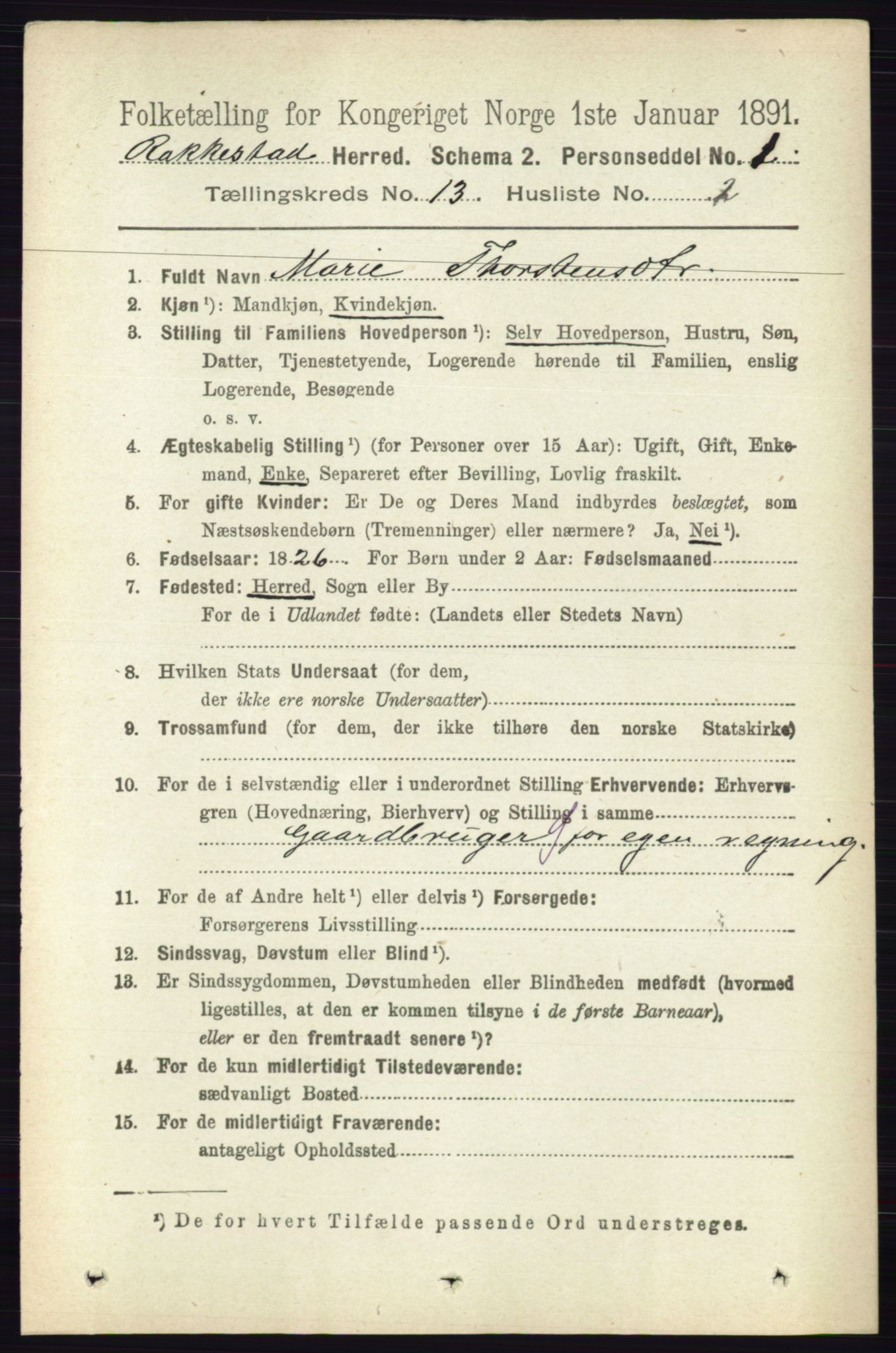 RA, 1891 census for 0128 Rakkestad, 1891, p. 6402