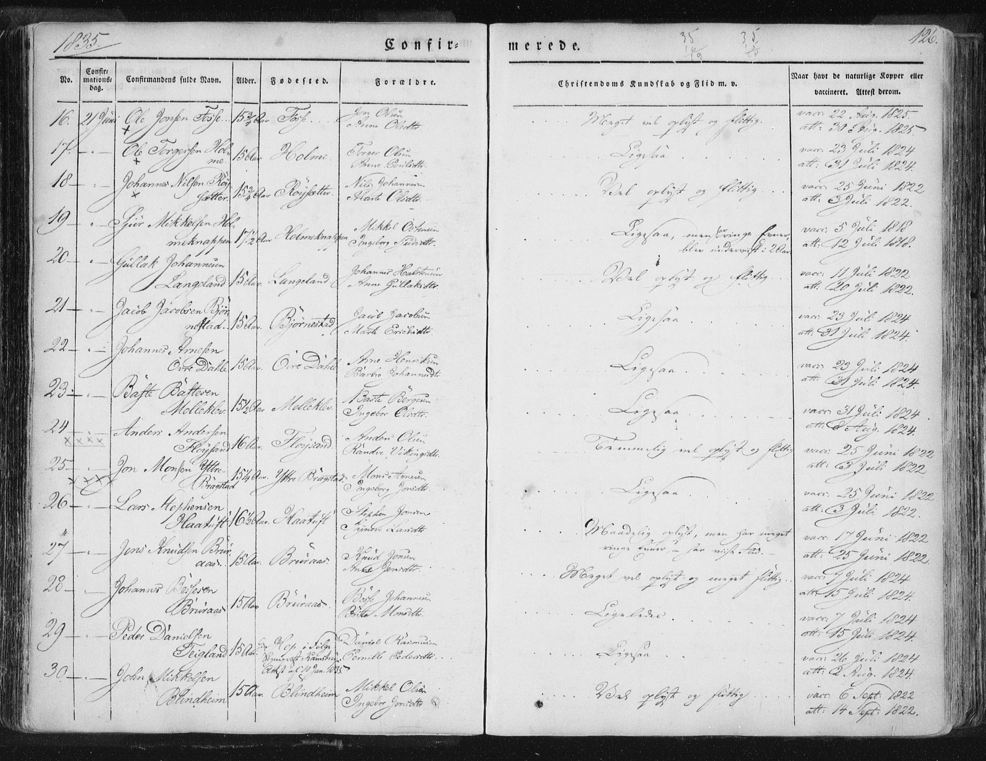 Hamre sokneprestembete, AV/SAB-A-75501/H/Ha/Haa/Haaa/L0012: Parish register (official) no. A 12, 1834-1845, p. 126