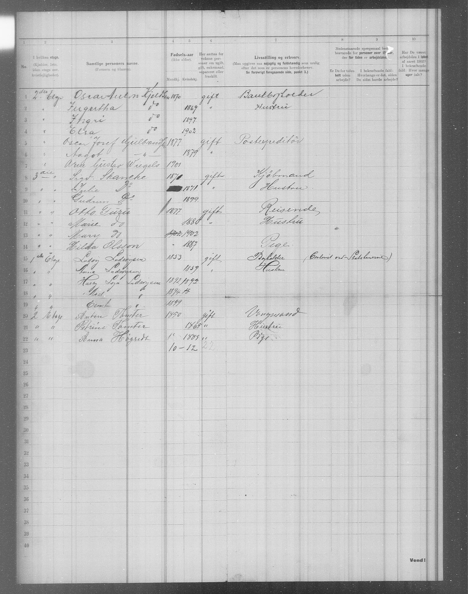 OBA, Municipal Census 1902 for Kristiania, 1902, p. 3791