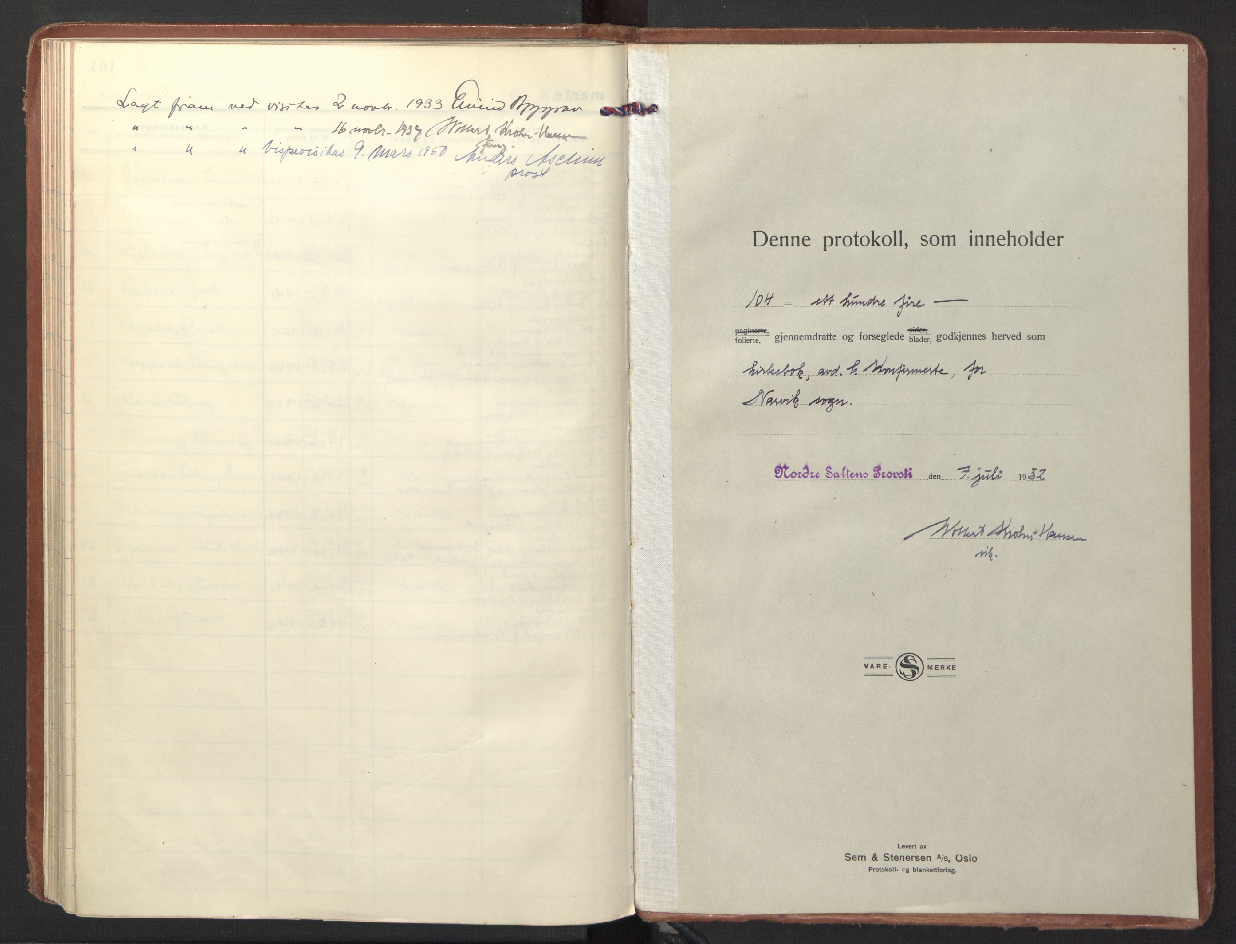 Ministerialprotokoller, klokkerbøker og fødselsregistre - Nordland, AV/SAT-A-1459/871/L1007: Parish register (official) no. 871A23, 1932-1942