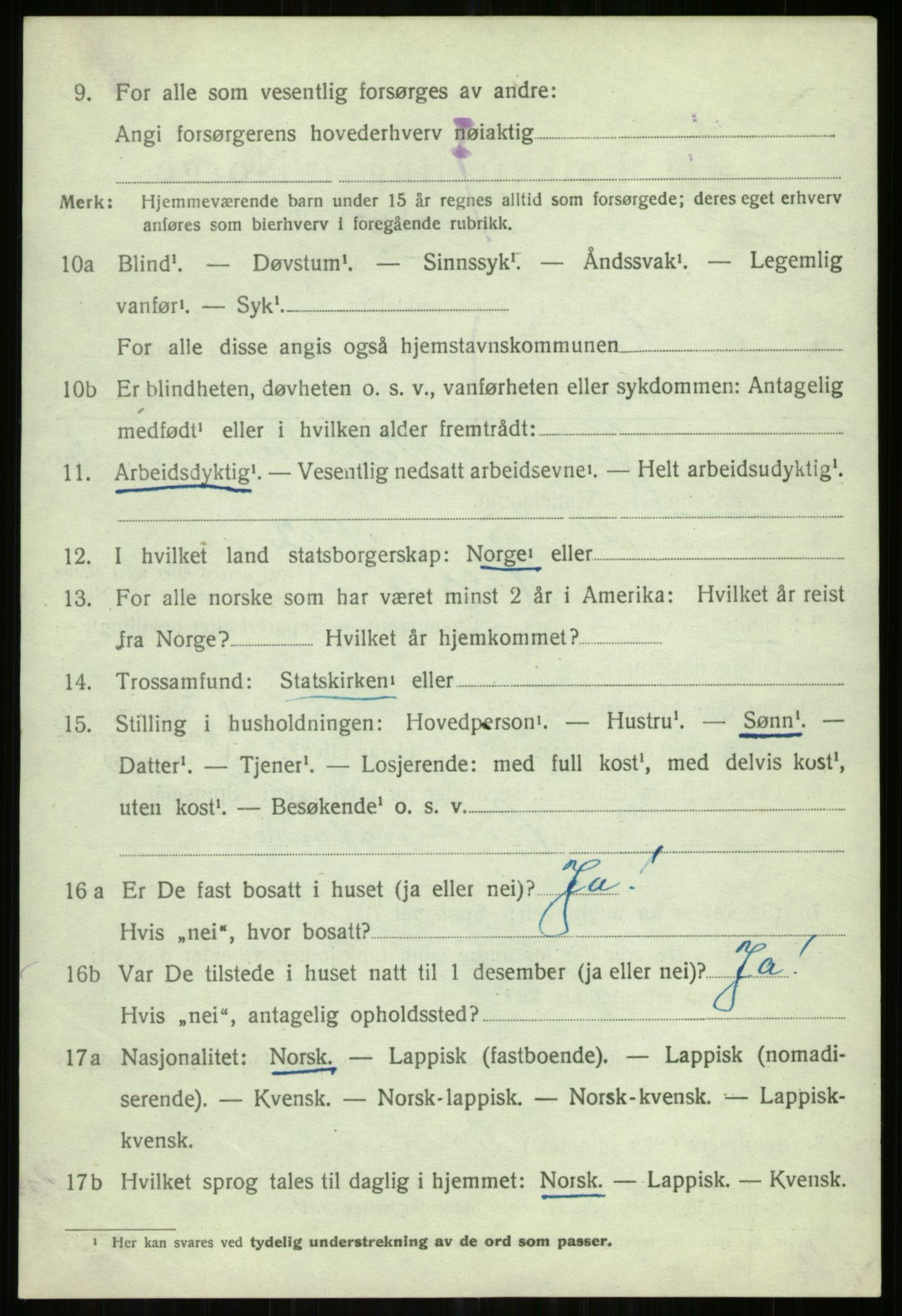 SATØ, 1920 census for Helgøy, 1920, p. 3197