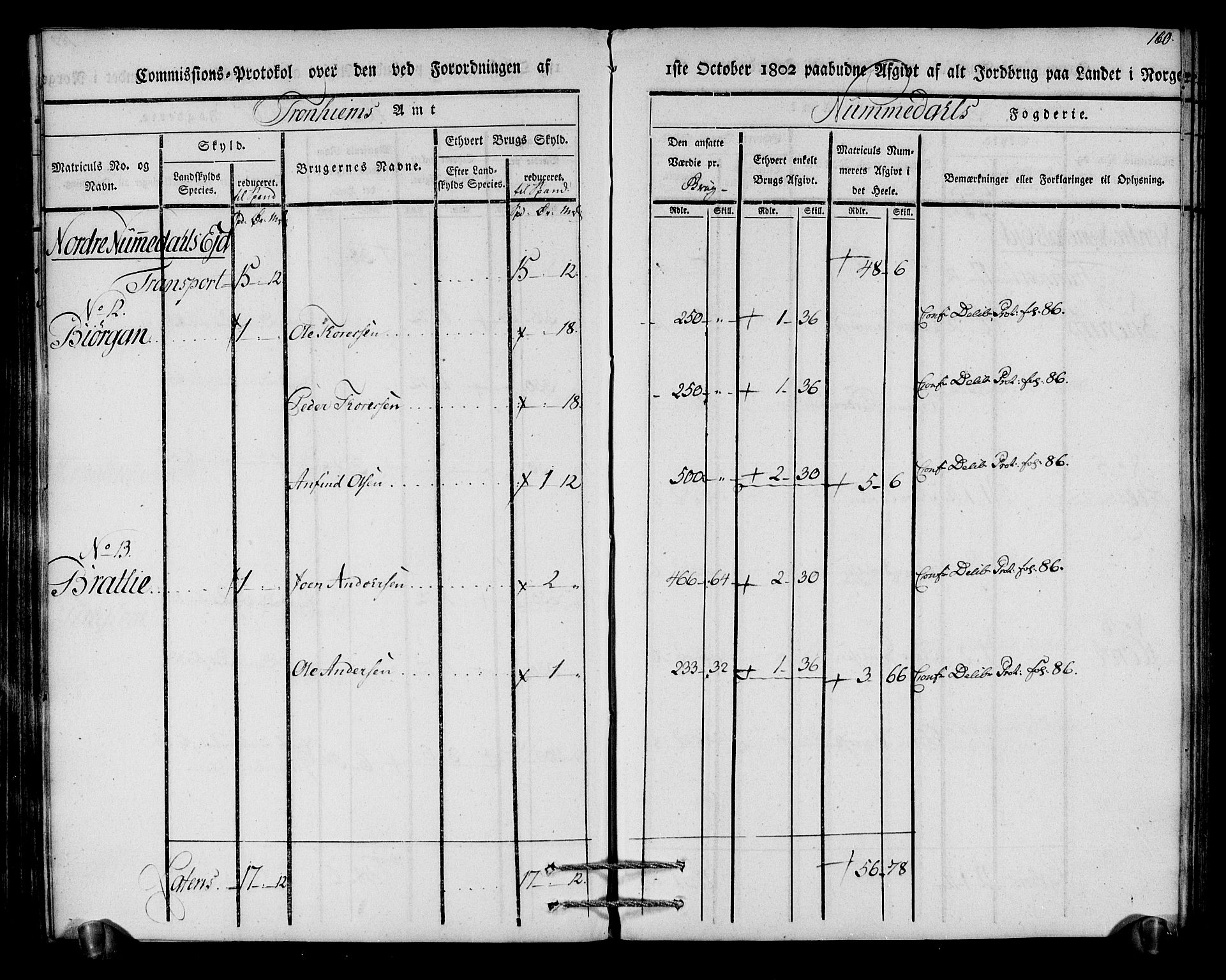 Rentekammeret inntil 1814, Realistisk ordnet avdeling, AV/RA-EA-4070/N/Ne/Nea/L0154: Namdalen fogderi. Kommisjonsprotokoll, 1803, p. 161