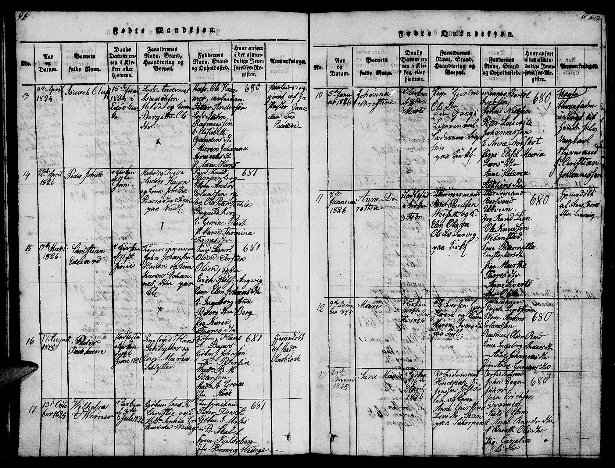 Ministerialprotokoller, klokkerbøker og fødselsregistre - Møre og Romsdal, AV/SAT-A-1454/572/L0856: Parish register (copy) no. 572C01, 1819-1832, p. 96-97