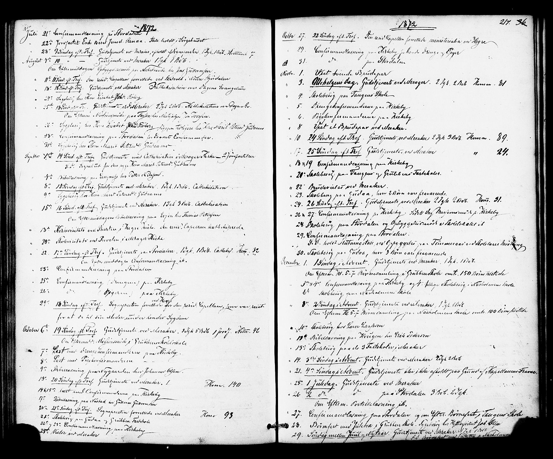 Ministerialprotokoller, klokkerbøker og fødselsregistre - Nord-Trøndelag, SAT/A-1458/706/L0041: Parish register (official) no. 706A02, 1862-1877, p. 217