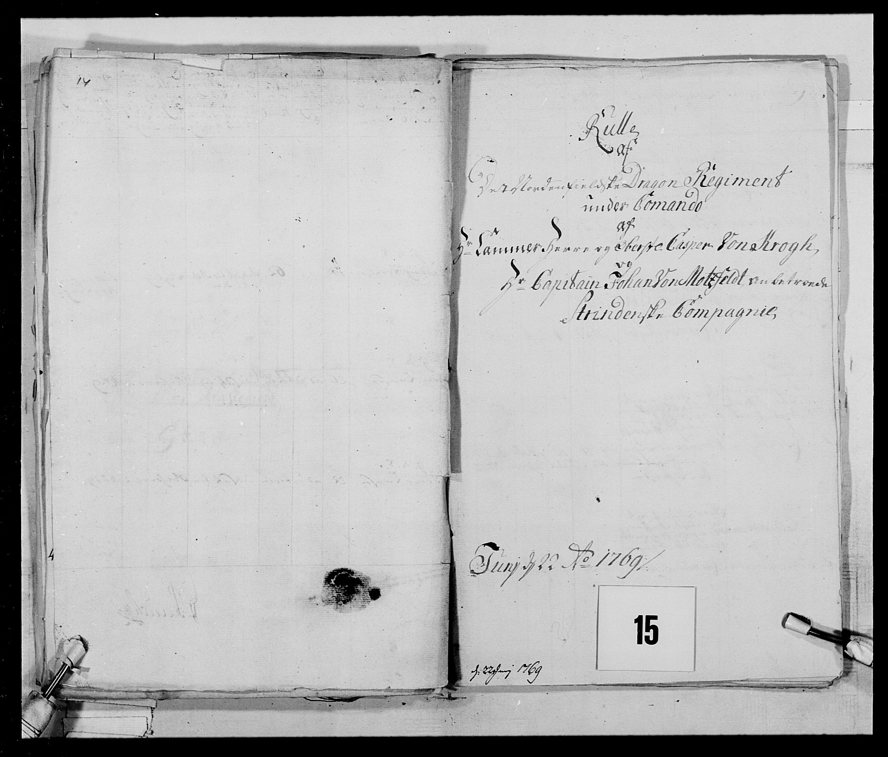 Generalitets- og kommissariatskollegiet, Det kongelige norske kommissariatskollegium, RA/EA-5420/E/Eh/L0019: Nordafjelske dragonregiment, 1761-1769, p. 87