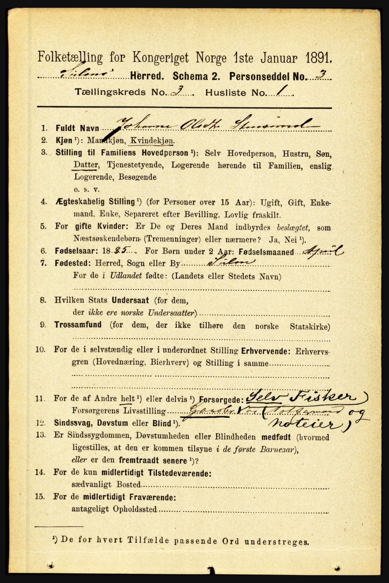 RA, 1891 census for 1412 Solund, 1891, p. 1150