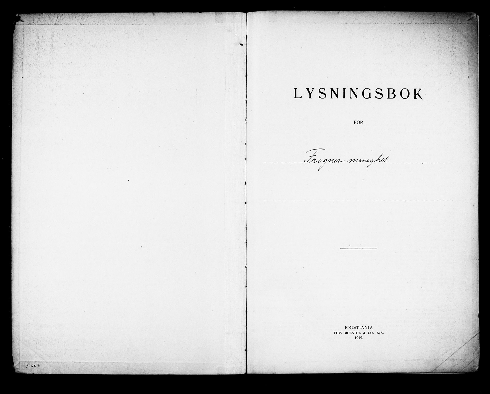 Frogner prestekontor Kirkebøker, AV/SAO-A-10886/H/Ha/L0005: Banns register no. 5, 1919-1927