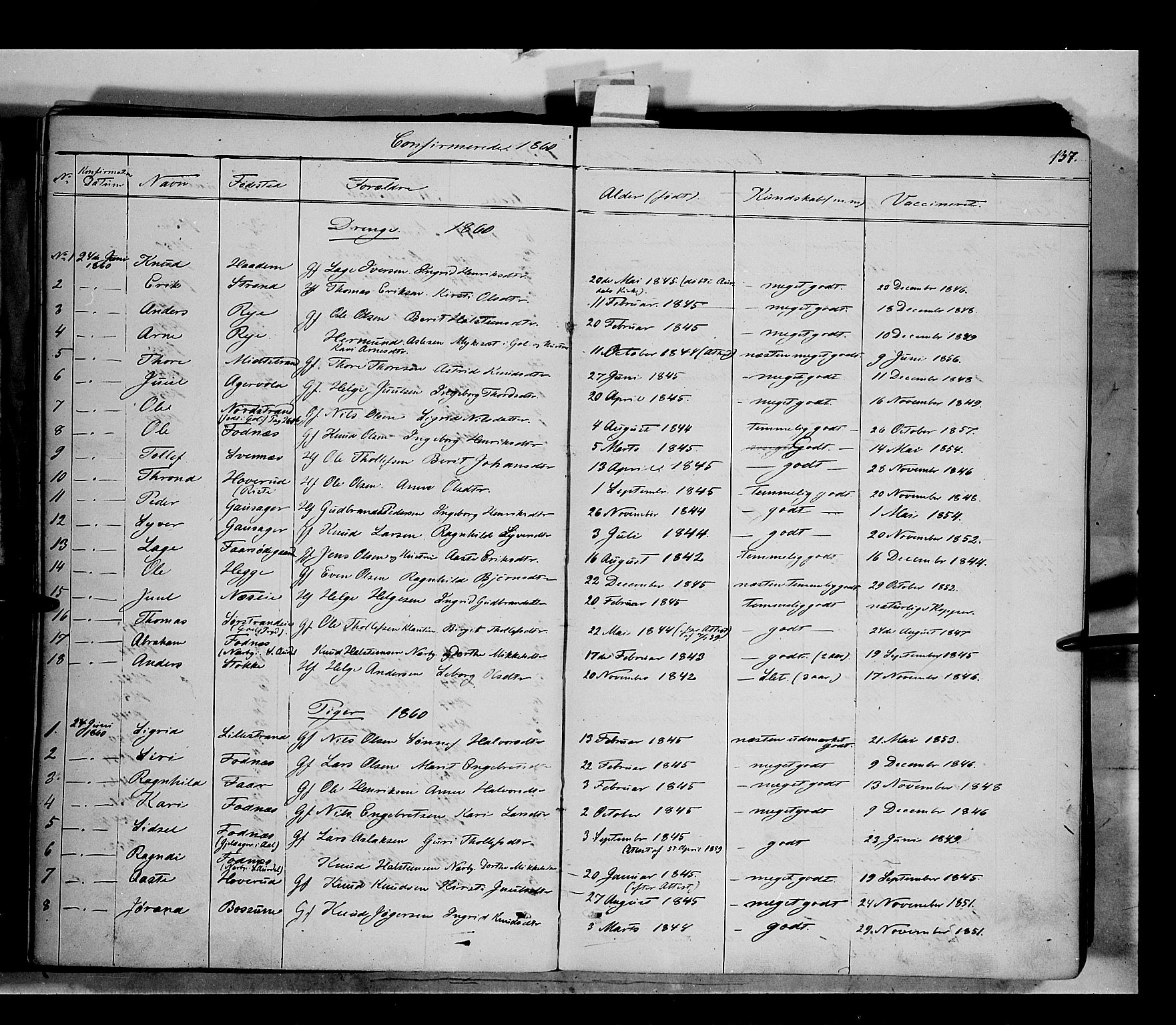 Nord-Aurdal prestekontor, SAH/PREST-132/H/Ha/Haa/L0005: Parish register (official) no. 5, 1842-1863, p. 137