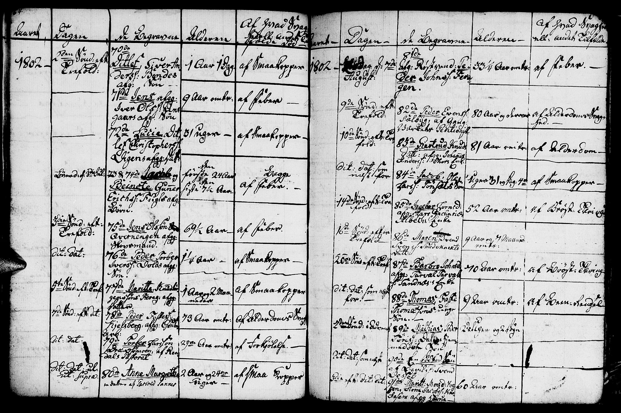 Ministerialprotokoller, klokkerbøker og fødselsregistre - Sør-Trøndelag, AV/SAT-A-1456/681/L0937: Parish register (copy) no. 681C01, 1798-1810, p. 64-65