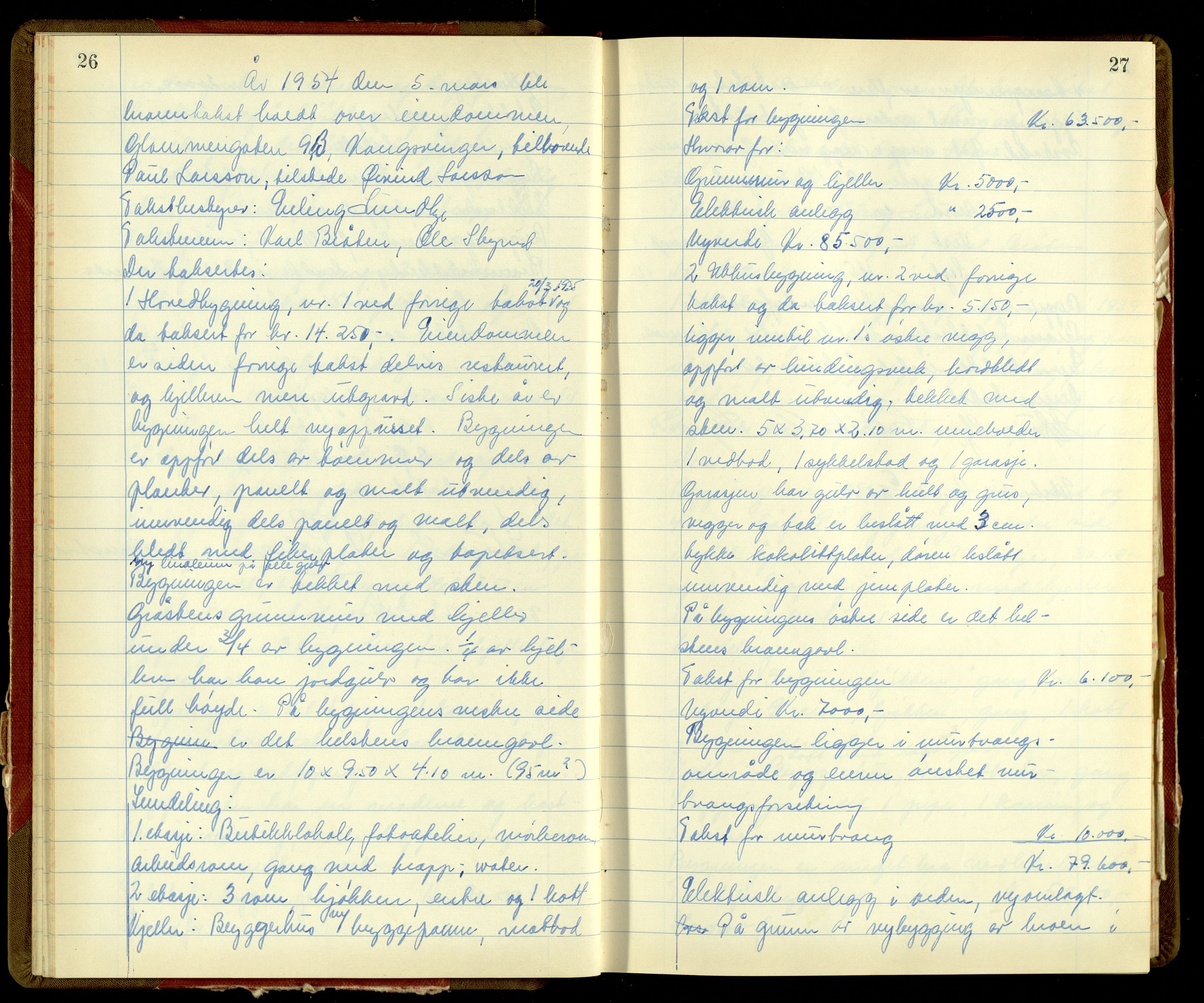 Norges Brannkasse, Kongsvinger, AV/SAH-NBRANK-013/F/L0003: Branntakstprotokoll, 1953-1955, p. 26-27