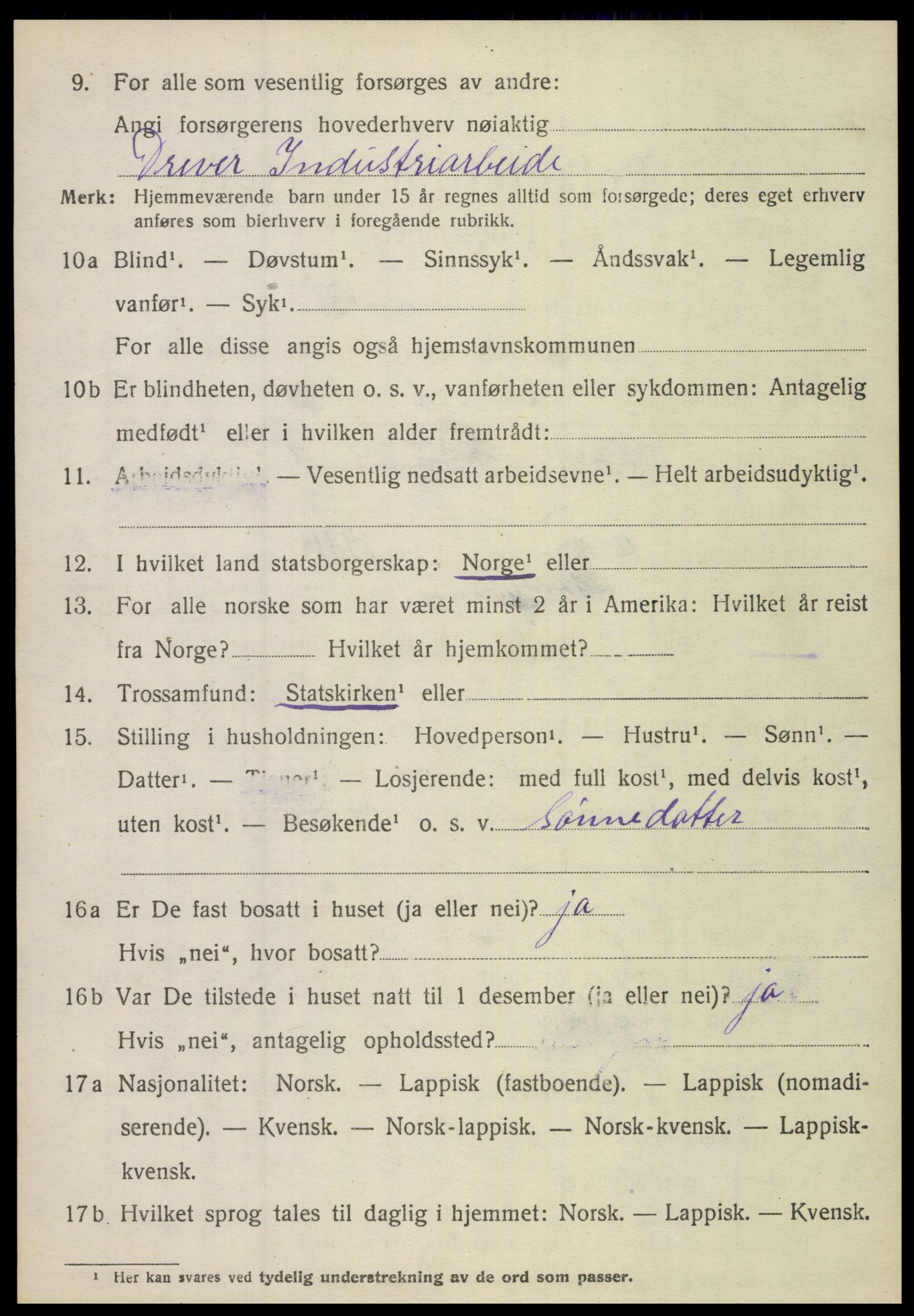 SAT, 1920 census for Sørfold, 1920, p. 5172