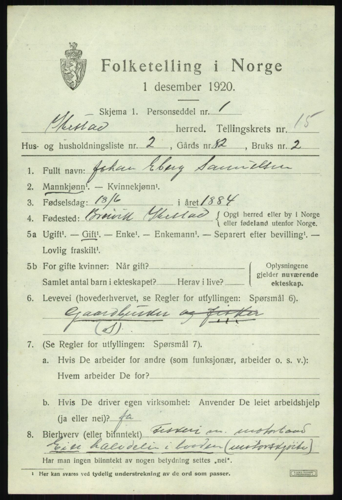 SATØ, 1920 census for Ibestad, 1920, p. 7694