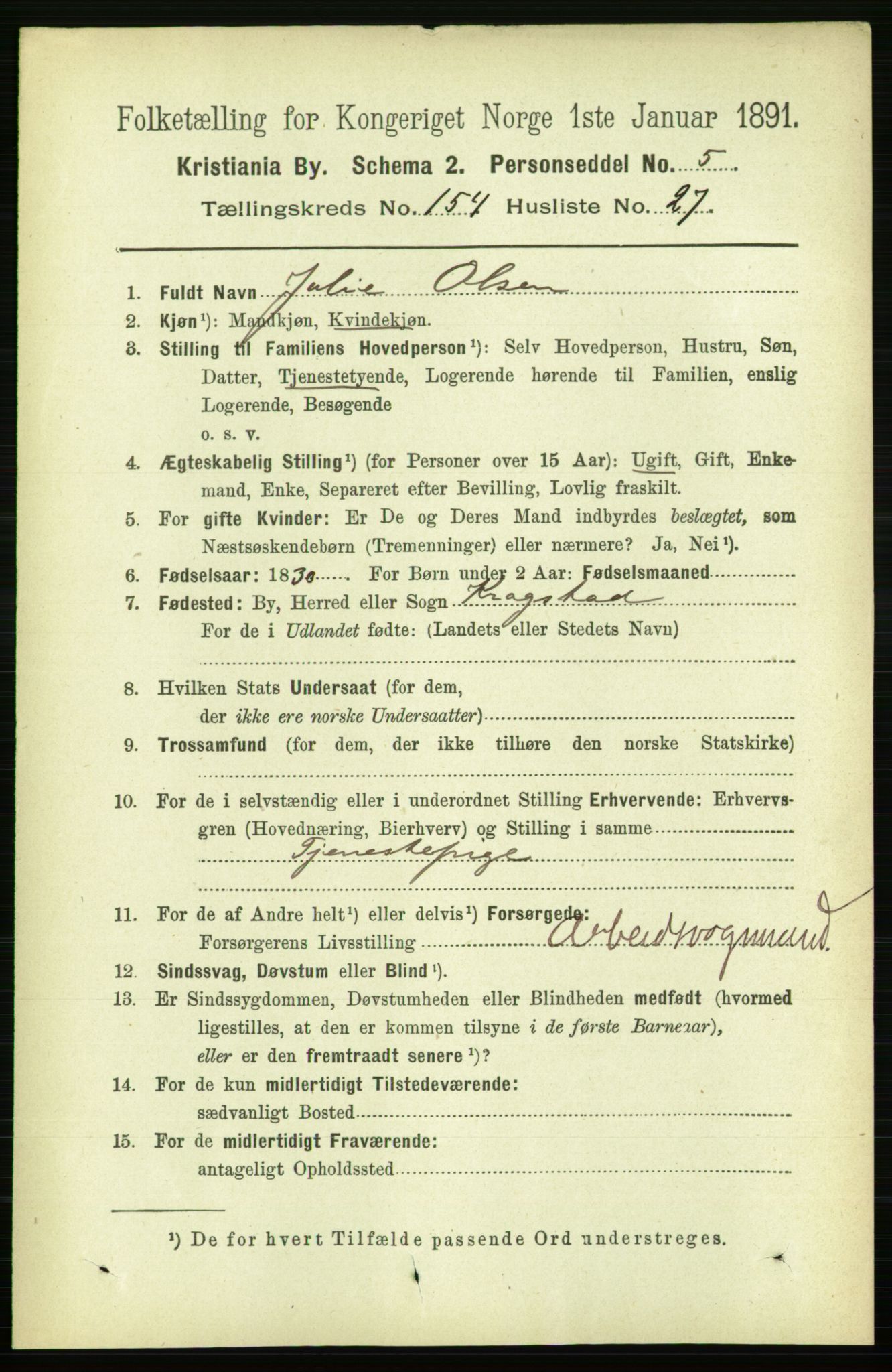 RA, 1891 census for 0301 Kristiania, 1891, p. 88066