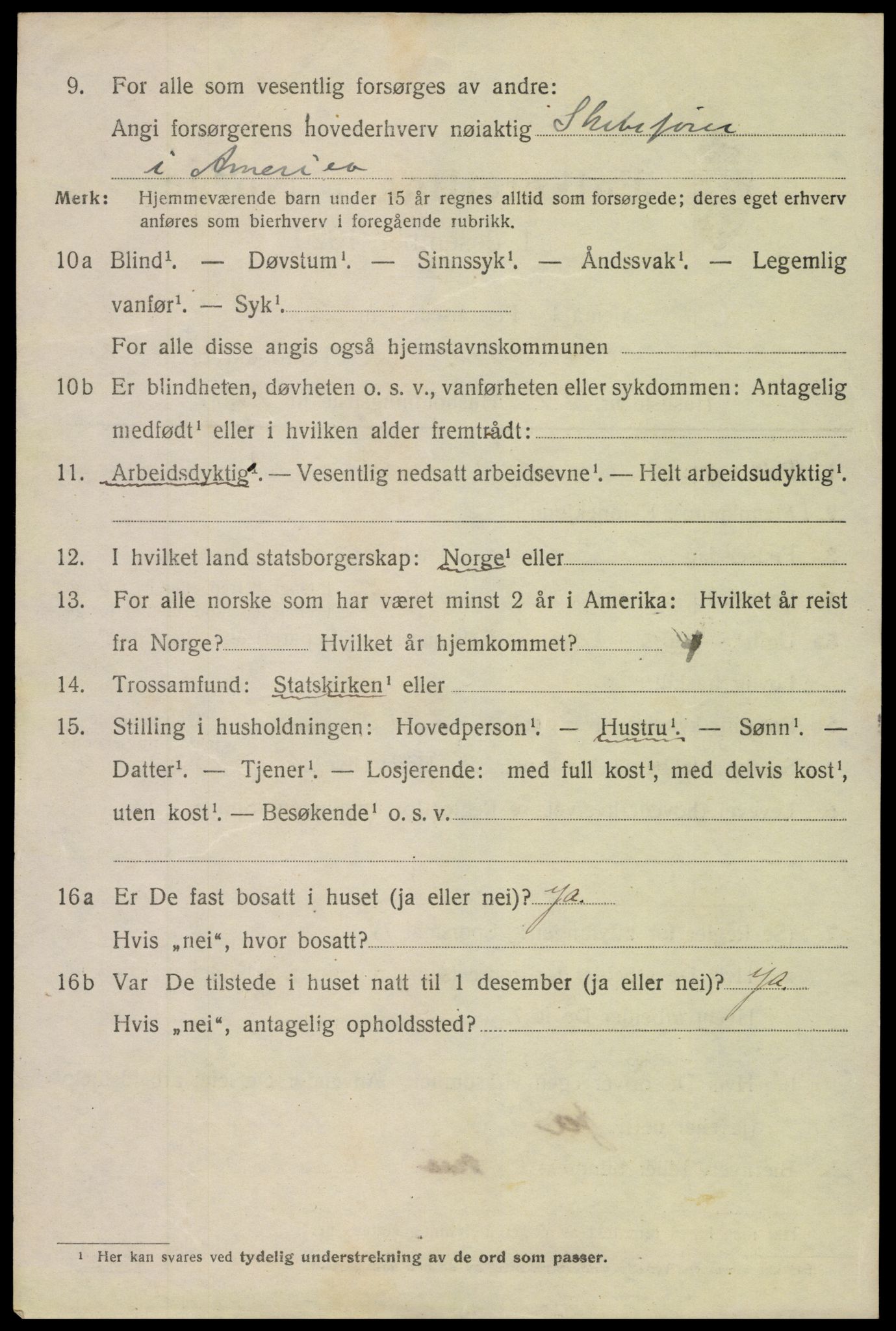 SAK, 1920 census for Grimstad, 1920, p. 3302