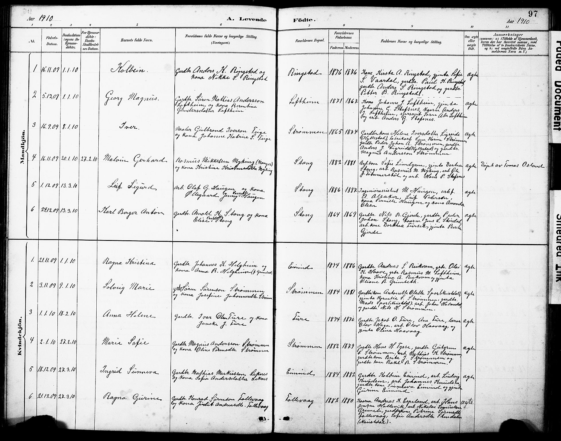 Askvoll sokneprestembete, SAB/A-79501/H/Hab/Haba/L0003: Parish register (copy) no. A 3, 1886-1928, p. 97